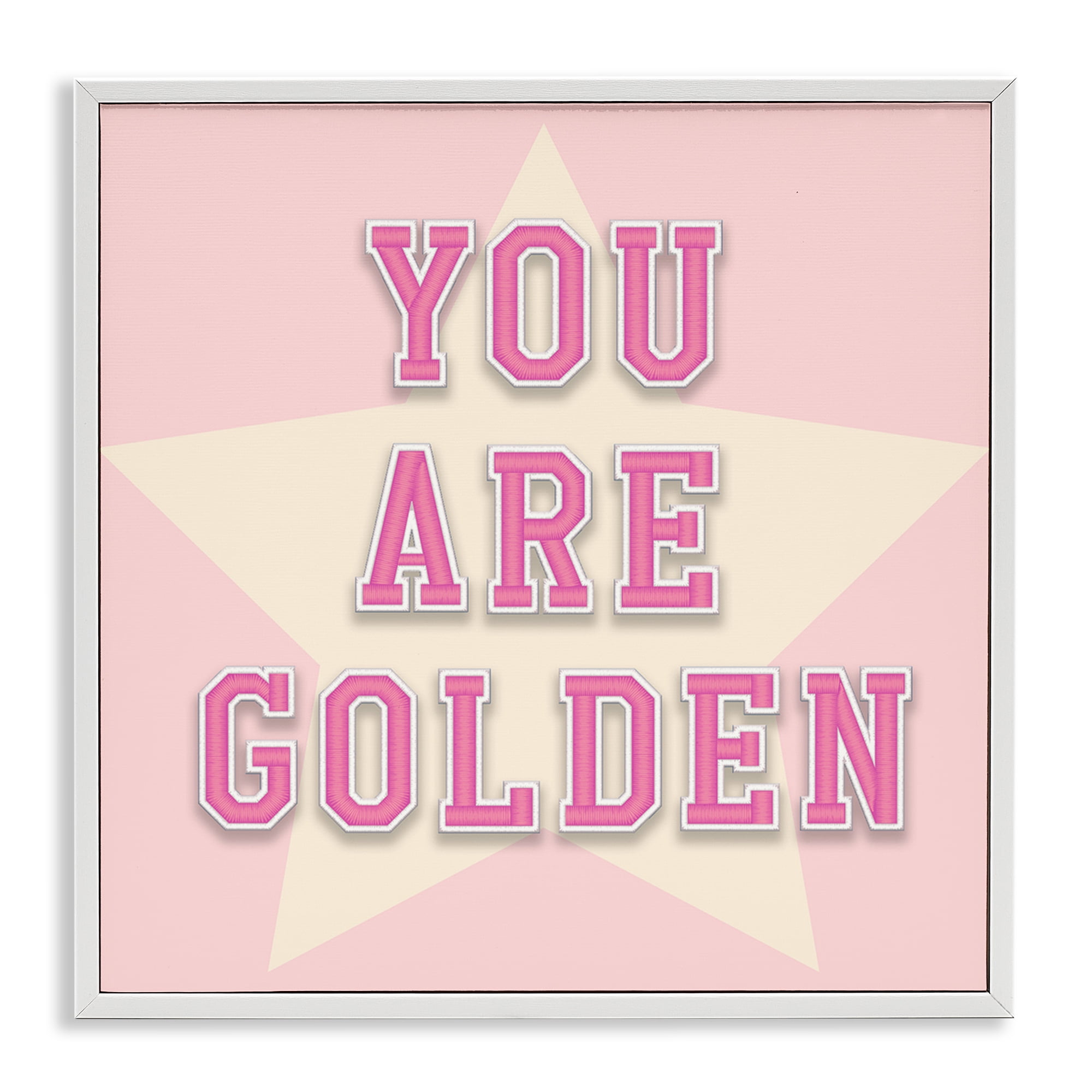Stupell Industries You Are Golden Phrase Text & Numbers Painting White Framed Art Print Wall Art, 17 x 17