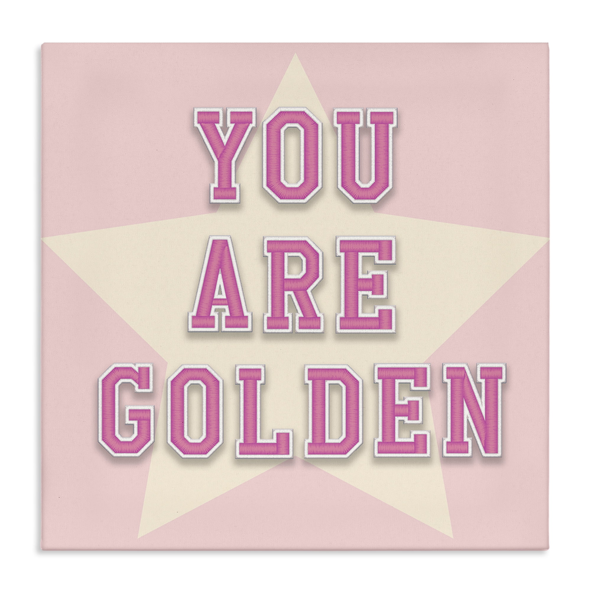 Stupell Industries You Are Golden Phrase Text & Numbers Painting Wrapped Canvas Art Print Wall Art, 24 x 24