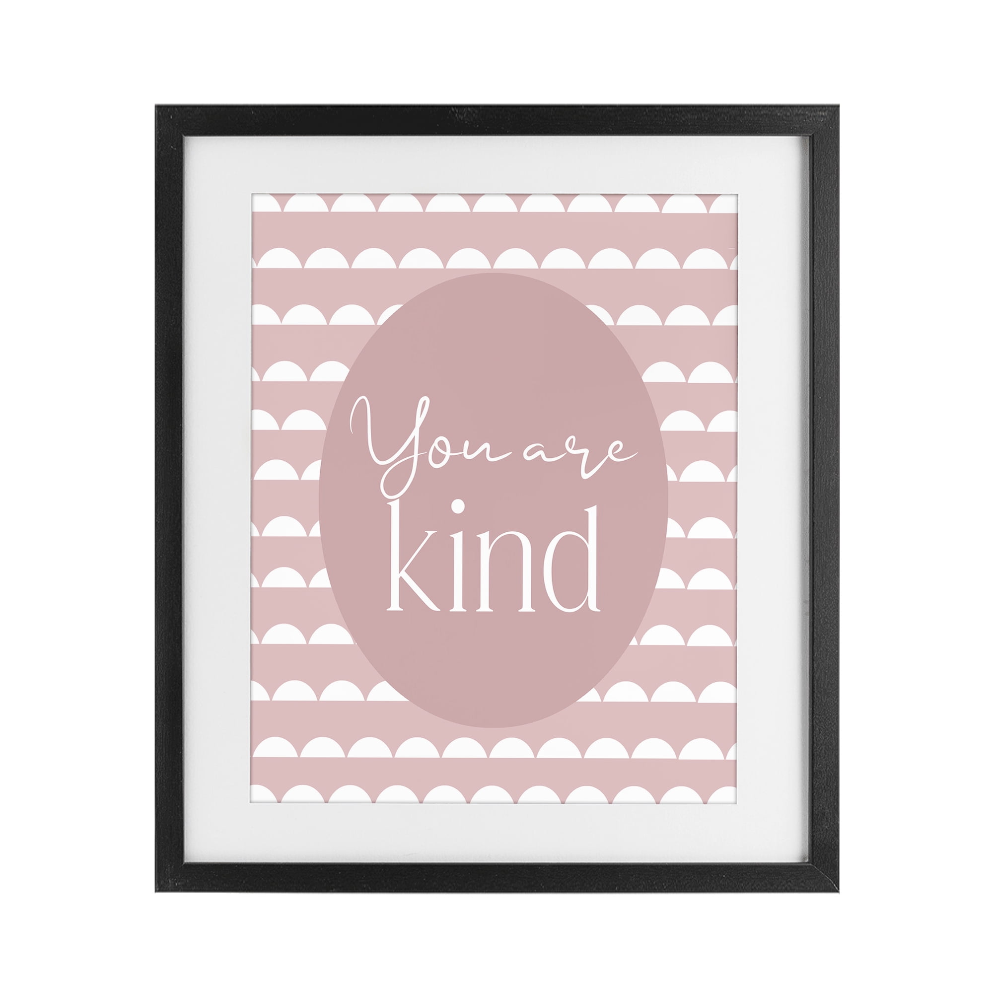 Stupell Industries You Are Kind Blush Pink Black Framed Print Under Glass, design by Christine Simpson Art