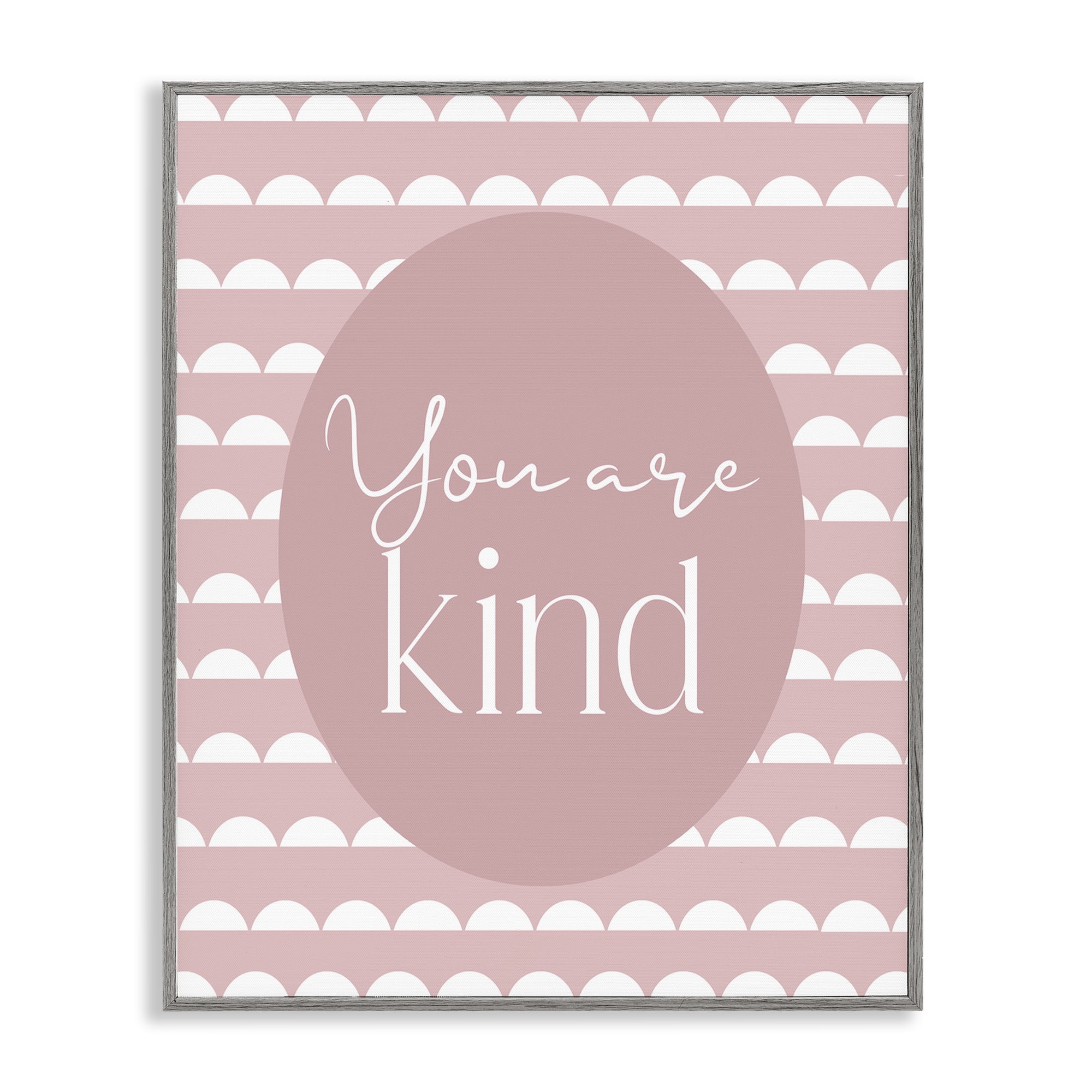 Stupell Industries You Are Kind Blush Pink Gray Framed Giclee Art, design by Christine Simpson Art