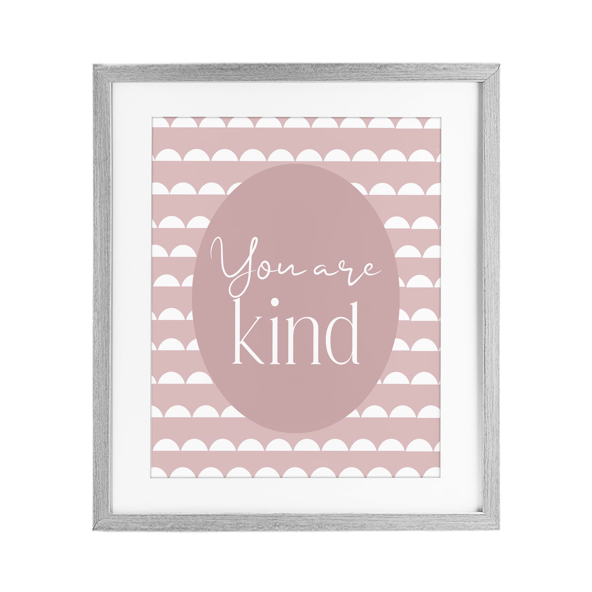 Stupell Industries You Are Kind Blush Pink Gray Framed Print Under Glass, design by Christine Simpson Art