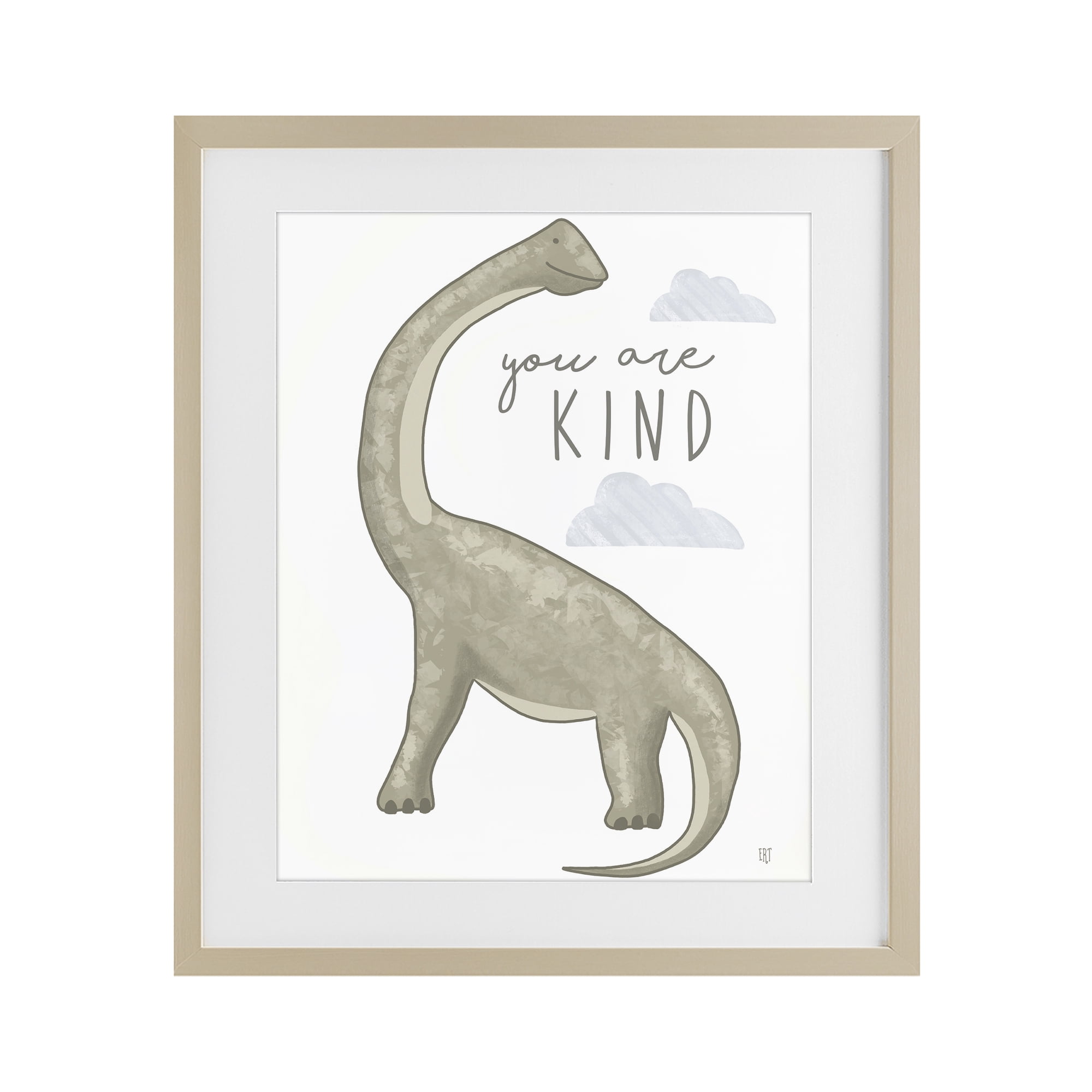 Stupell Industries You Are Kind Dinosaur Birch Framed Print Under Glass, design by Elizabeth Tyndall