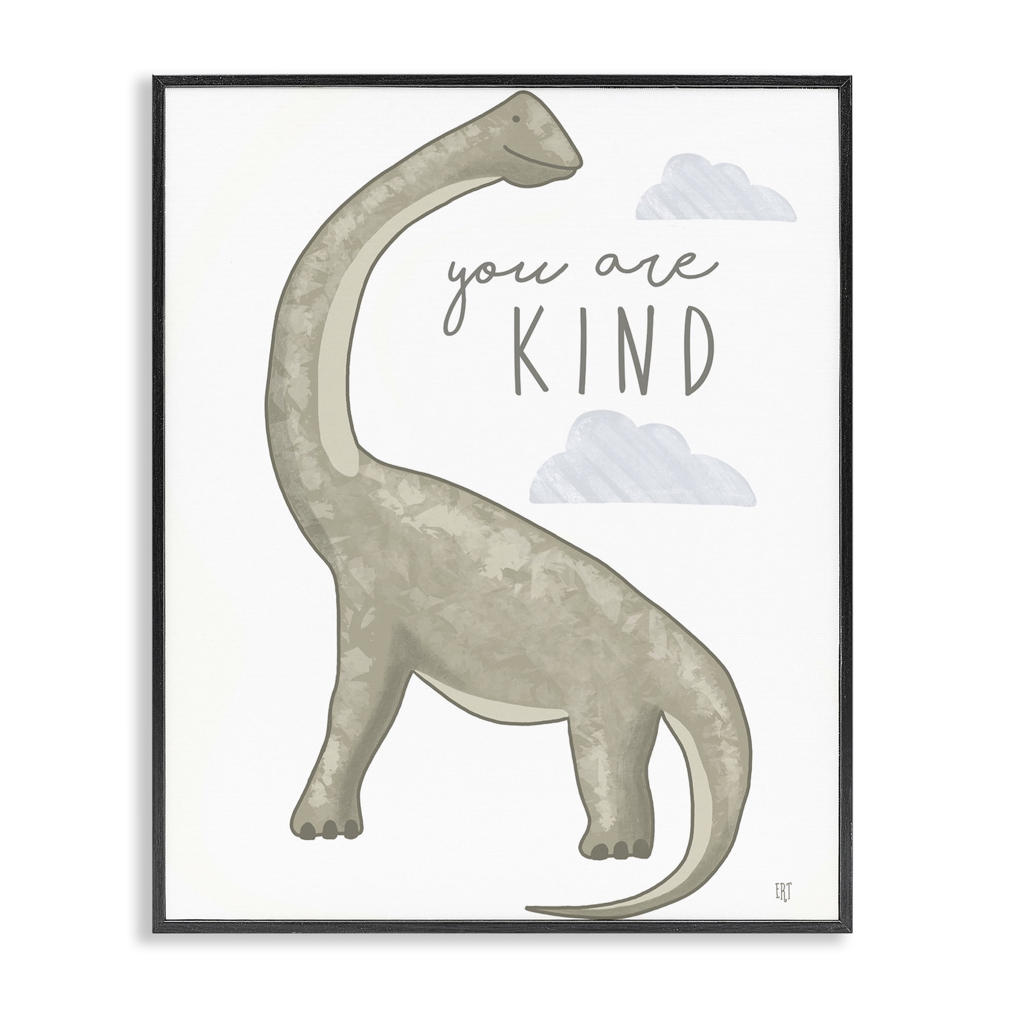 Stupell Industries You Are Kind Dinosaur Black Framed Giclee Art, design by Elizabeth Tyndall