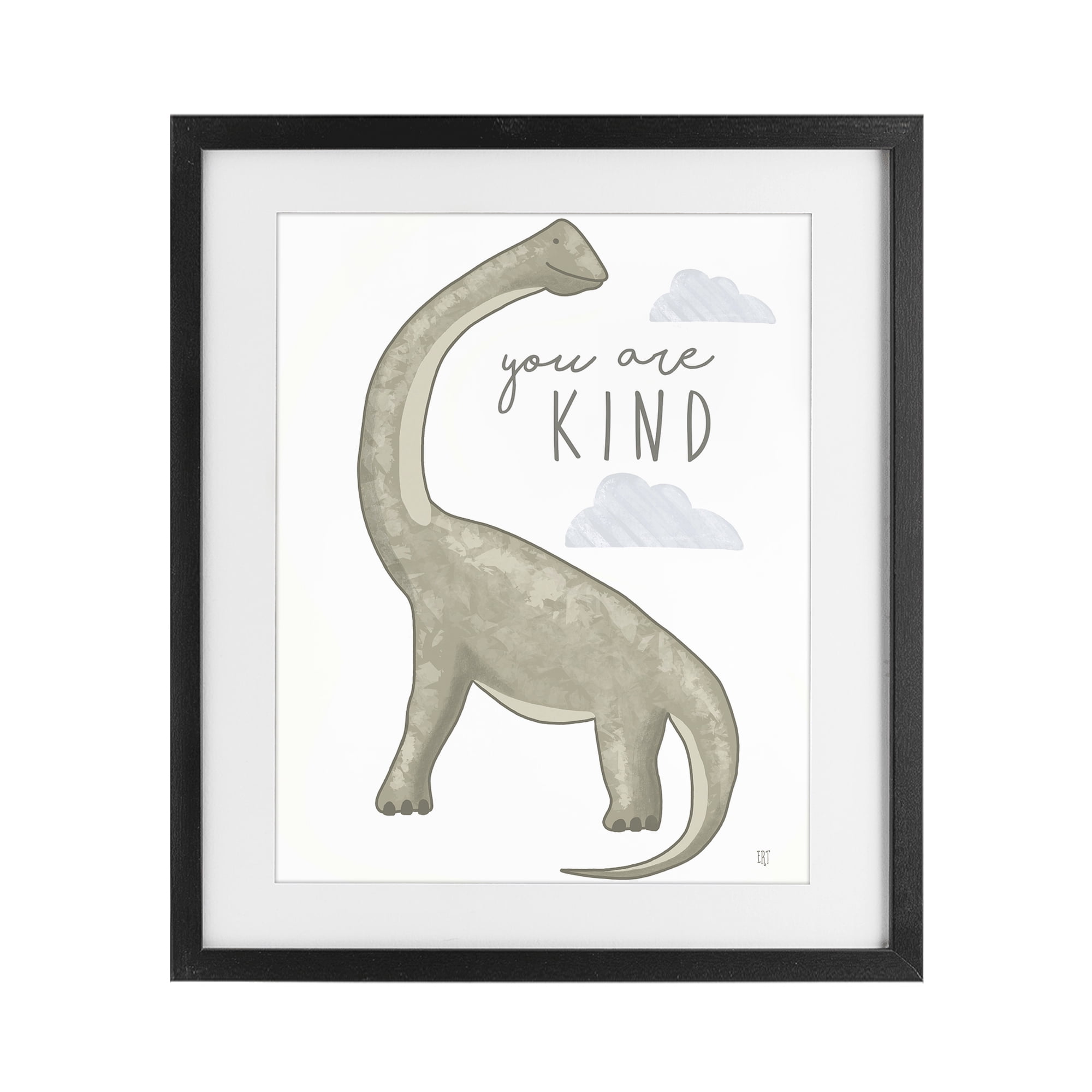 Stupell Industries You Are Kind Dinosaur Black Framed Print Under Glass, design by Elizabeth Tyndall