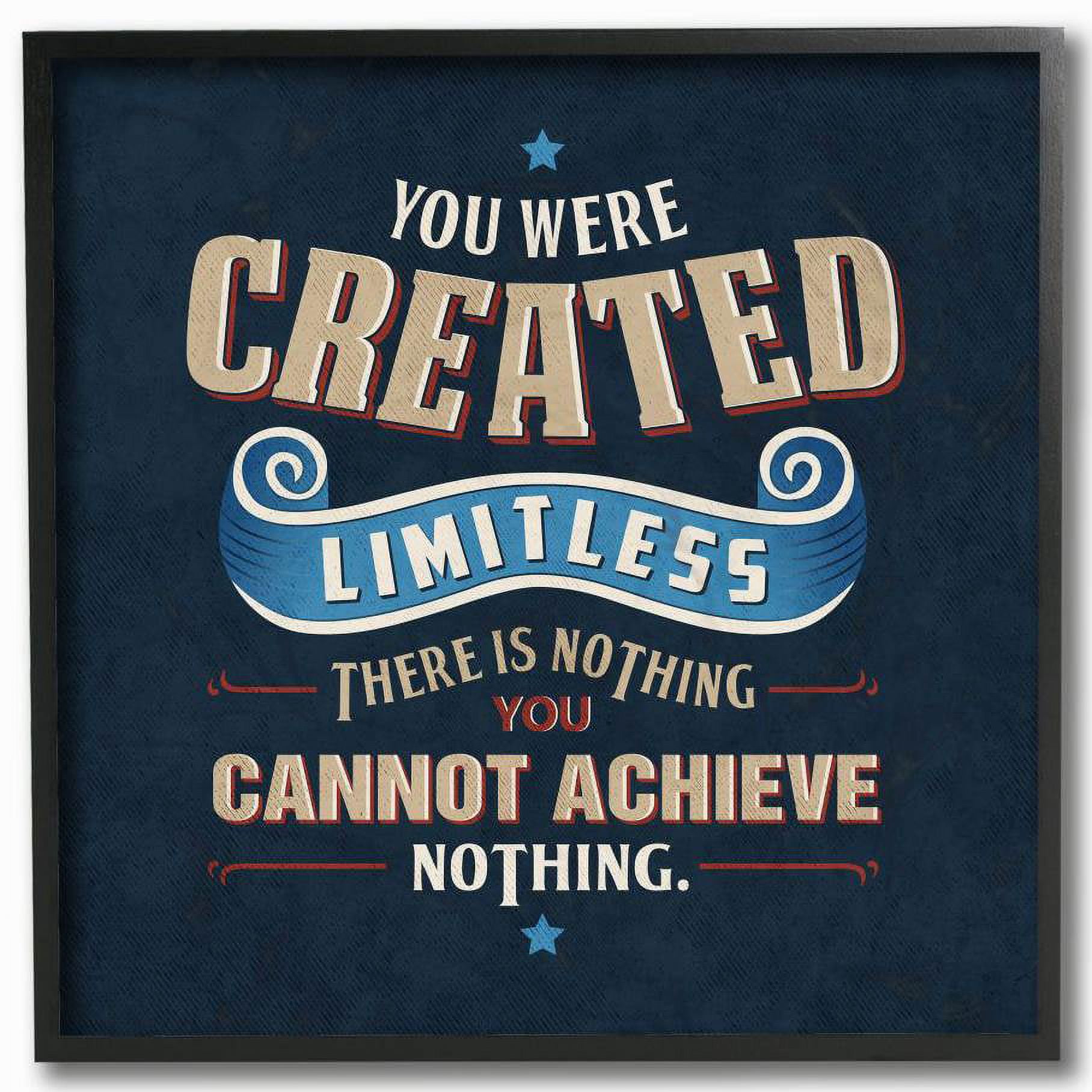 Stupell Industries You Are Limitless Inspirational Blue Word Design Framed Wall Art by Ester Kay