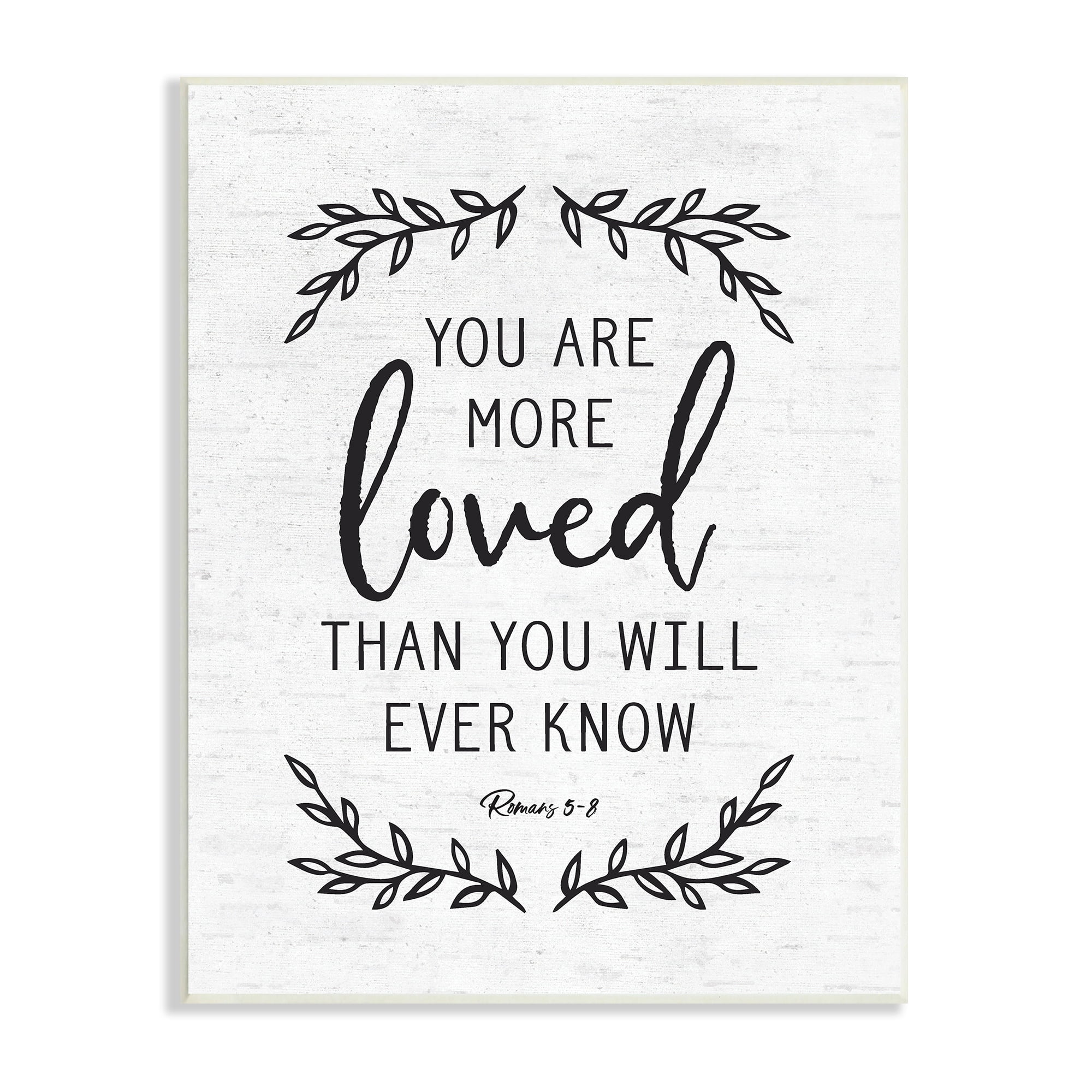 Stupell Industries You Are Loved Bible Verse Scripture Religious Quote Graphic Art Unframed Art Print Wall Art, Design by Lettered and Lined