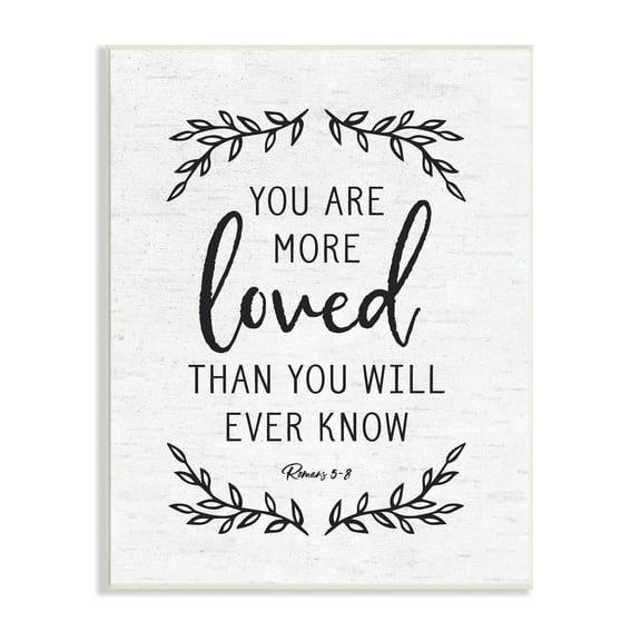 Stupell Industries You Are Loved Bible Verse Scripture Religious Quote Graphic Art Unframed Art Print Wall Art, Design by Lettered and Lined