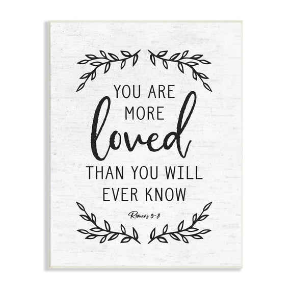 Stupell Industries You Are Loved Bible Verse Scripture Religious Quote Graphic Art Unframed Art Print Wall Art, Design by Lettered and Lined