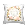 thumbnail image 1 of Stupell Industries You Are Loved Floral Border Square Decorative Printed Throw Pillow, 18 x 18, 1 of 4