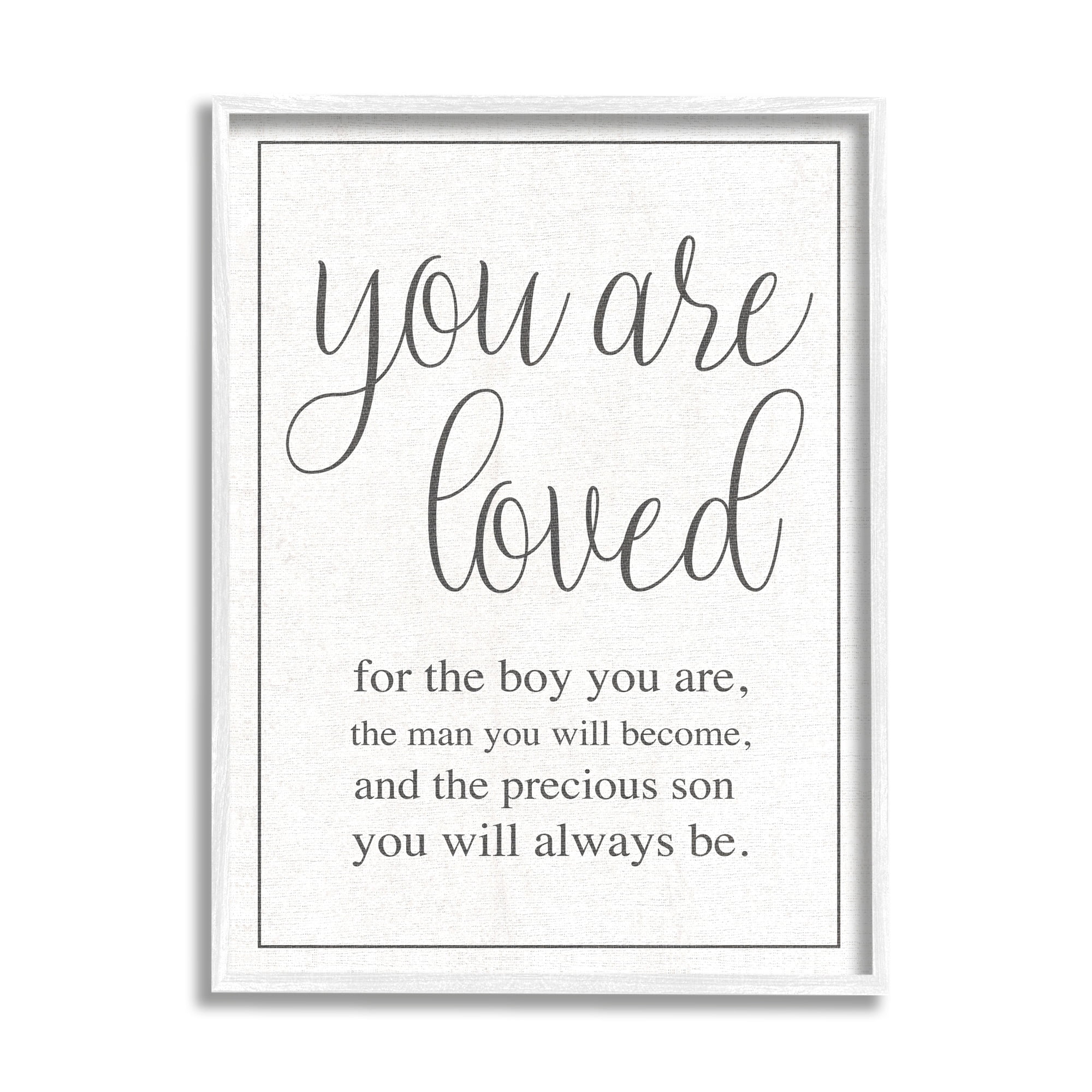 Stupell Industries You Are Loved Graphic Art Framed Art Print Wall Art ...