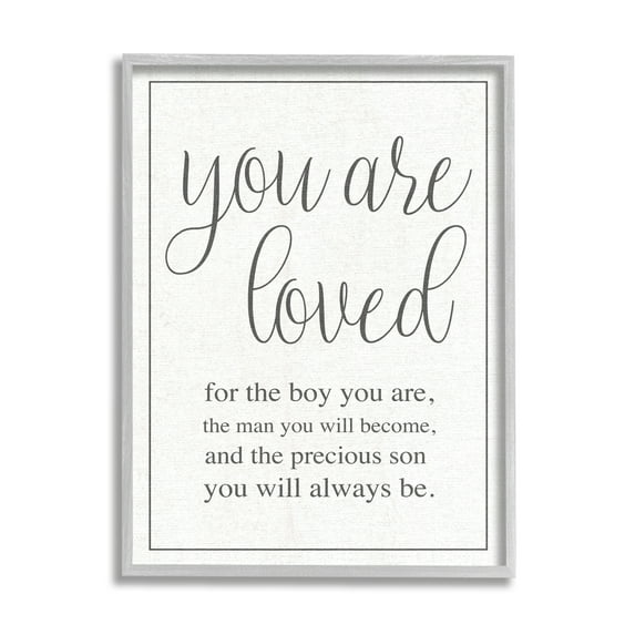 Stupell Industries You Are Loved Graphic Art Framed Art Print Wall Art, 24x30, By Daphne Polselli