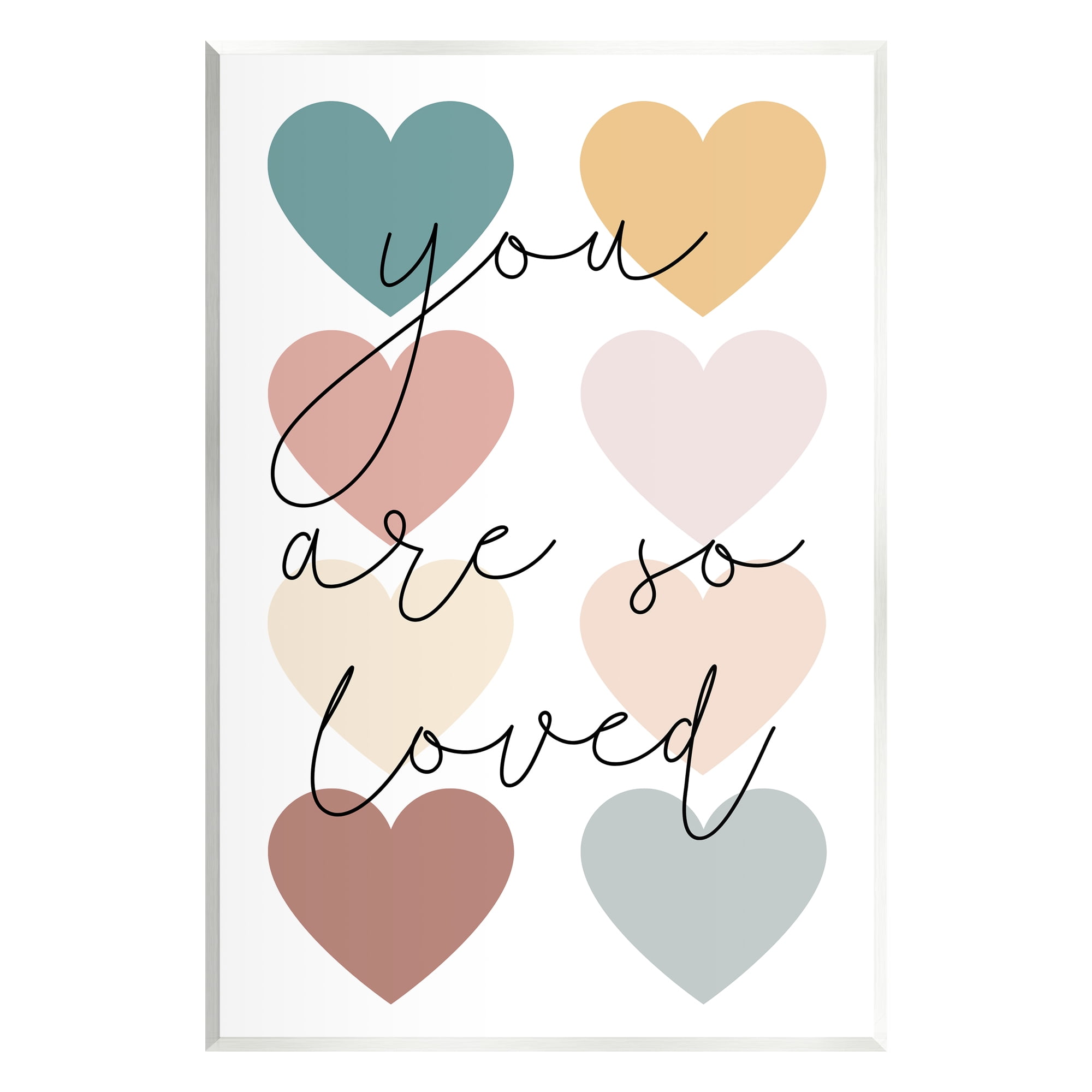 Stupell Industries You Are Loved Hearts Abstract Painting Unframed Art ...