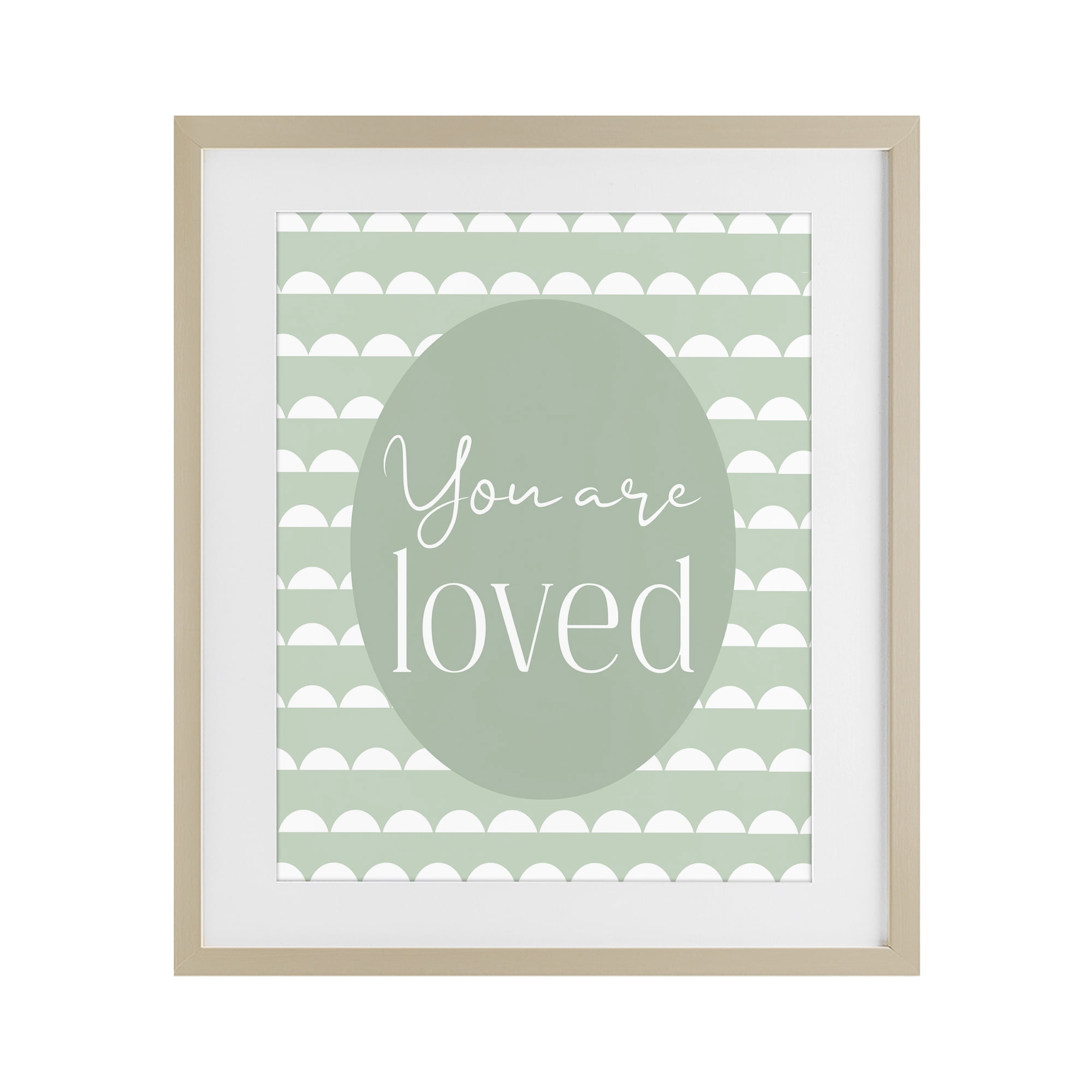 Stupell Industries You Are Loved Light Green Birch Framed Print Under Glass, design by Christine Simpson Art