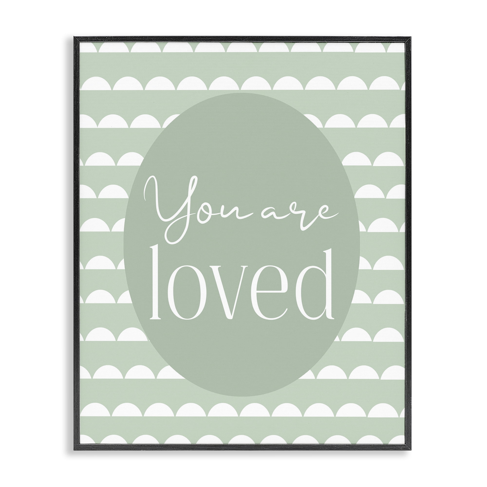 Stupell Industries You Are Loved Light Green Black Framed Giclee Art, design by Christine Simpson Art