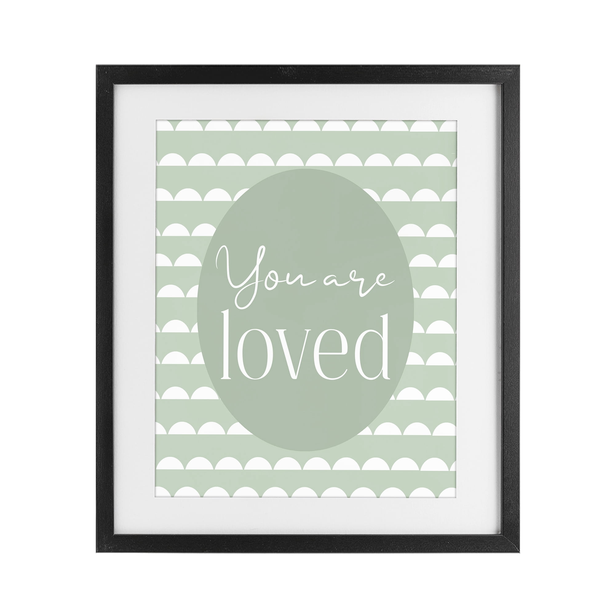 Stupell Industries You Are Loved Light Green Black Framed Print Under Glass, design by Christine Simpson Art