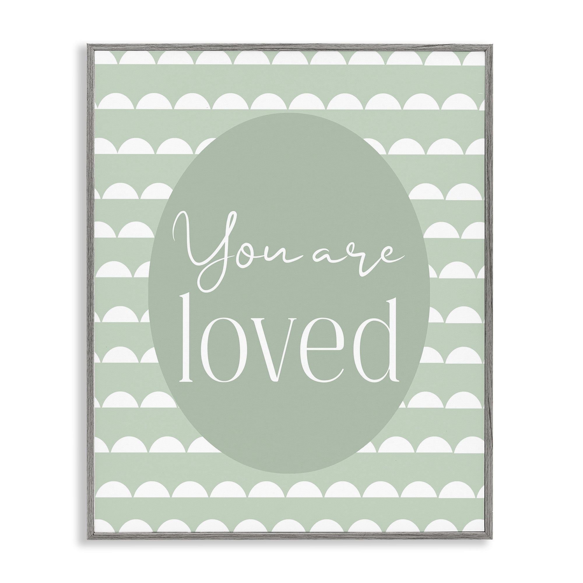 Stupell Industries You Are Loved Light Green Gray Framed Giclee Art, design by Christine Simpson Art