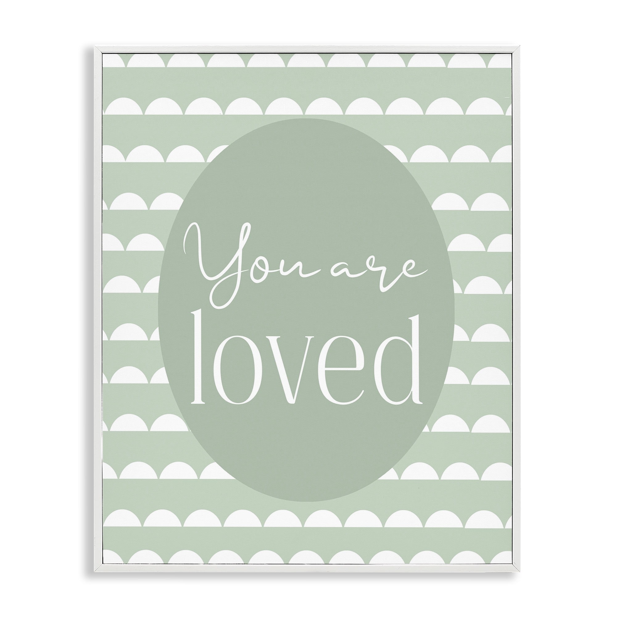 Stupell Industries You Are Loved Light Green White Framed Giclee Art, design by Christine Simpson Art