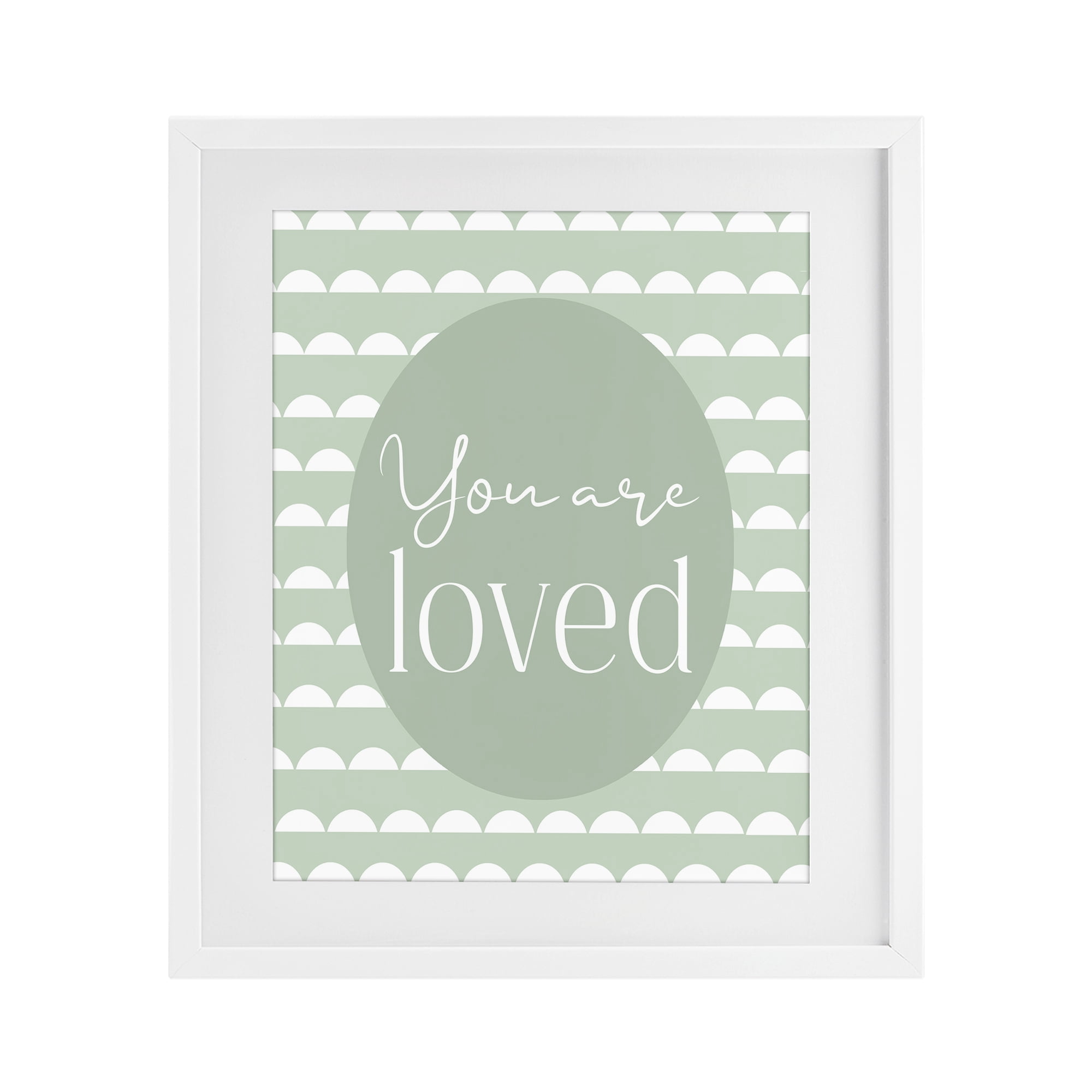 Stupell Industries You Are Loved Light Green White Framed Print Under Glass, design by Christine Simpson Art