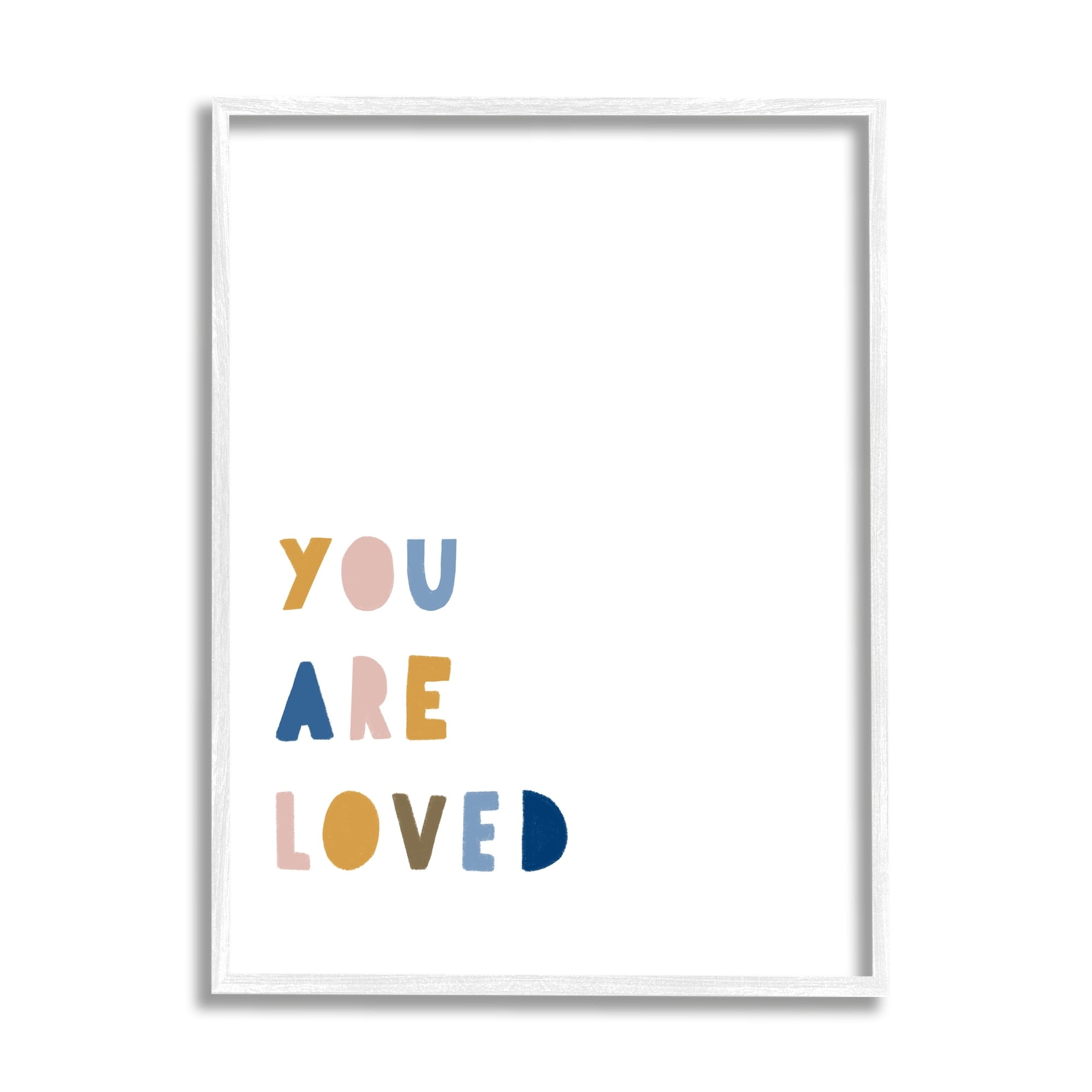 Stupell Industries You Are Loved Motivational Phrase Children's Block Typography, 11 x 14, Design by Leah Straatsma