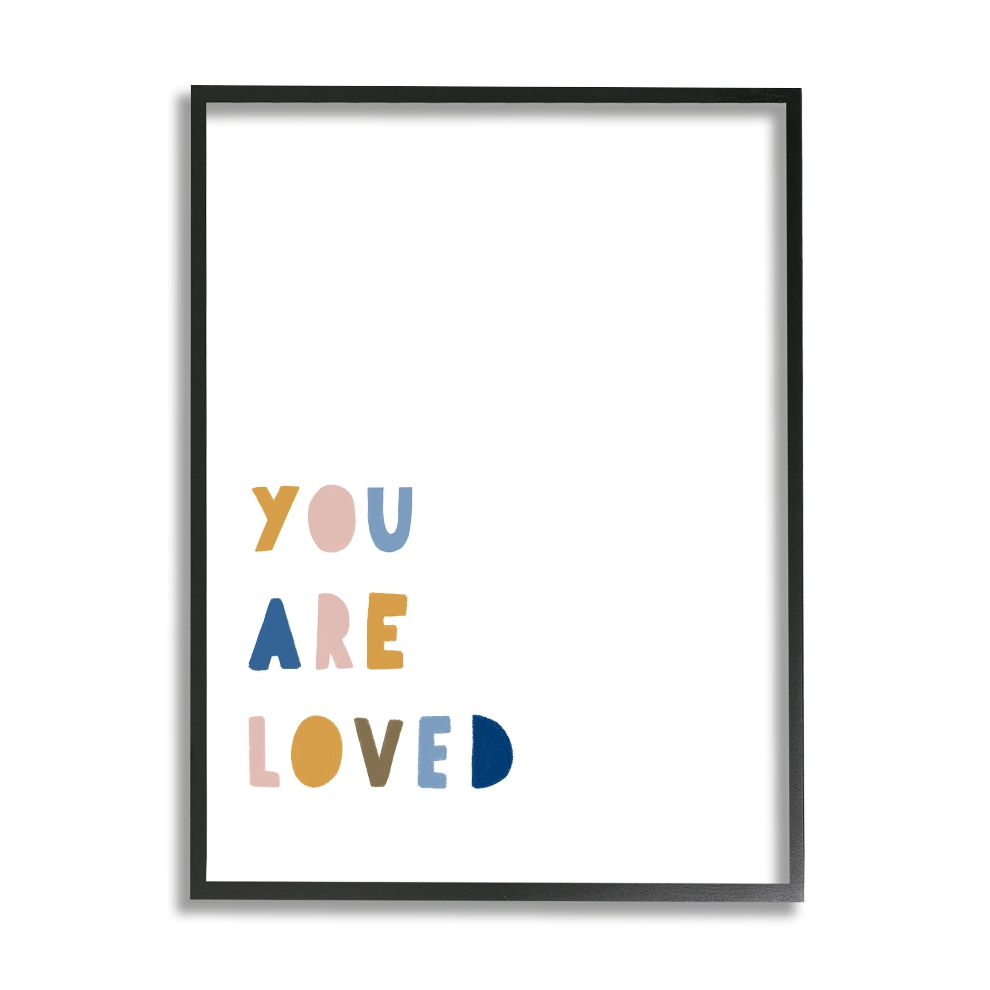 Stupell Industries You Are Loved Motivational Phrase Children's Block Typography, 16 x 20, Design by Leah Straatsma