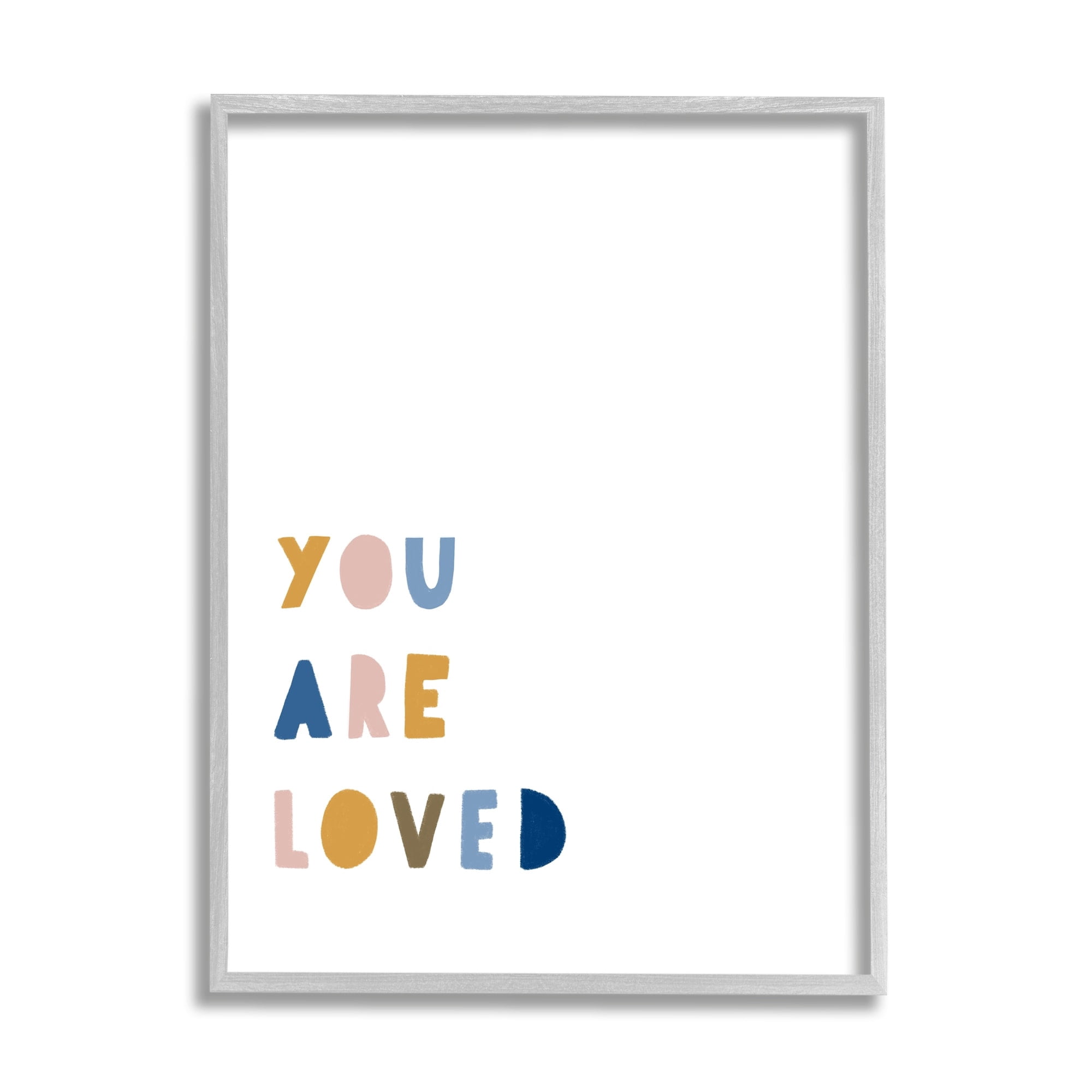 Stupell Industries You Are Loved Motivational Phrase Children's Block Typography, 24 x 30, Design by Leah Straatsma