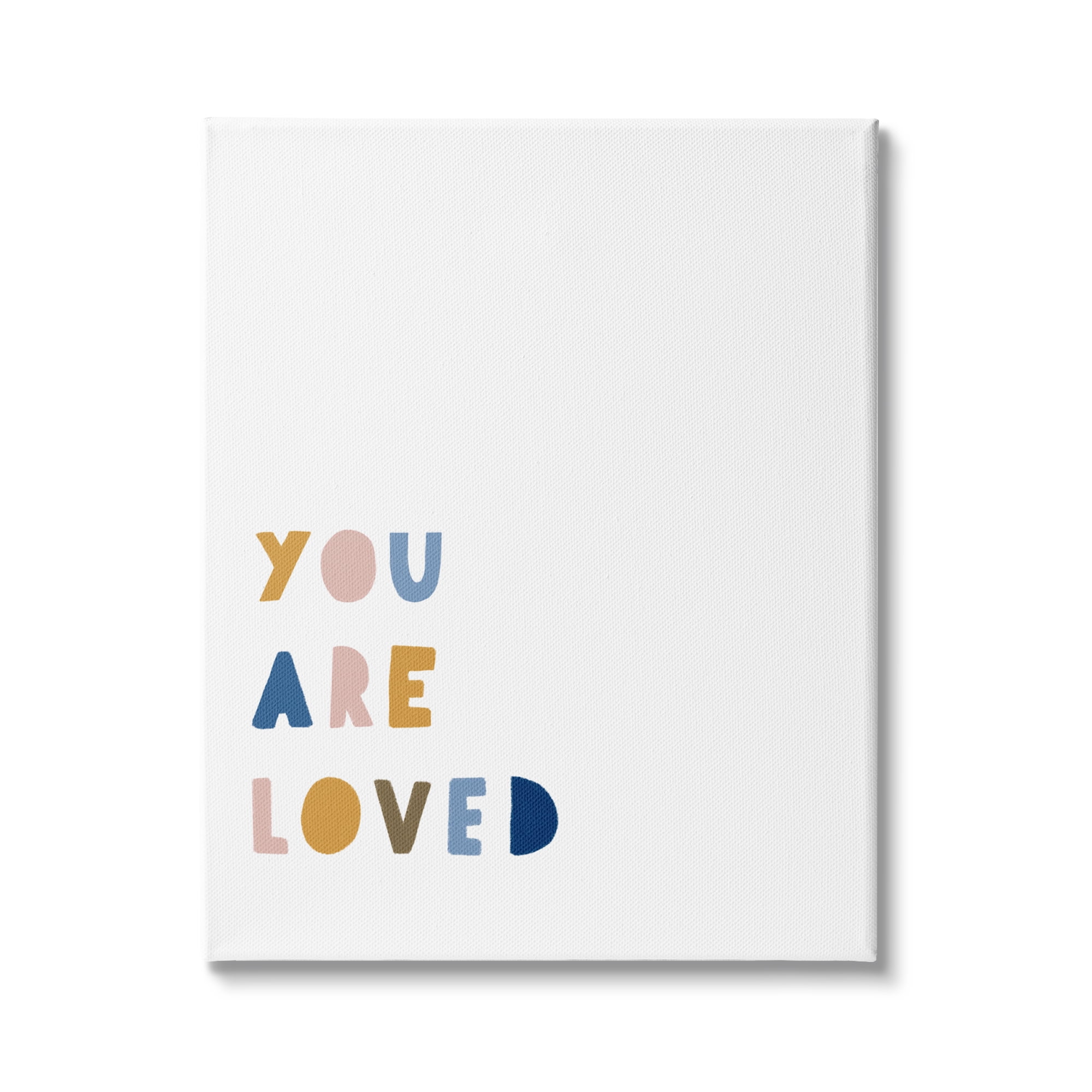 Stupell Industries You Are Loved Motivational Phrase Children's Block Typography, 30 x 40, Design by Leah Straatsma