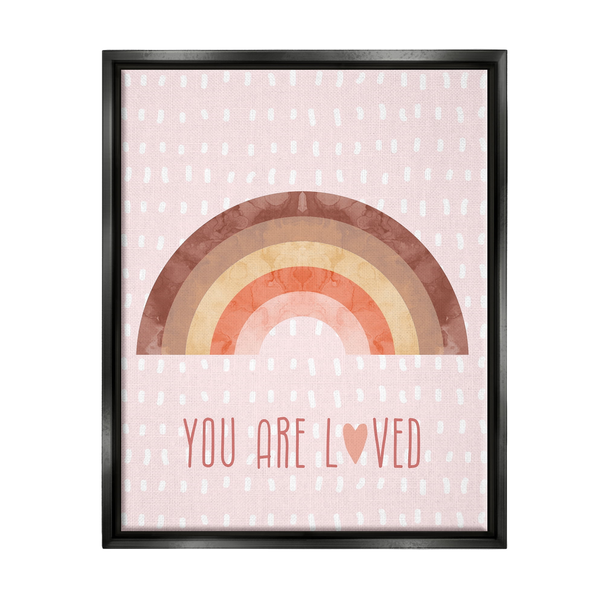 Stupell Industries You Are Loved Patterned Landscape Painting Black Floater Framed Canvas Art Print Wall Art, 25 x 31