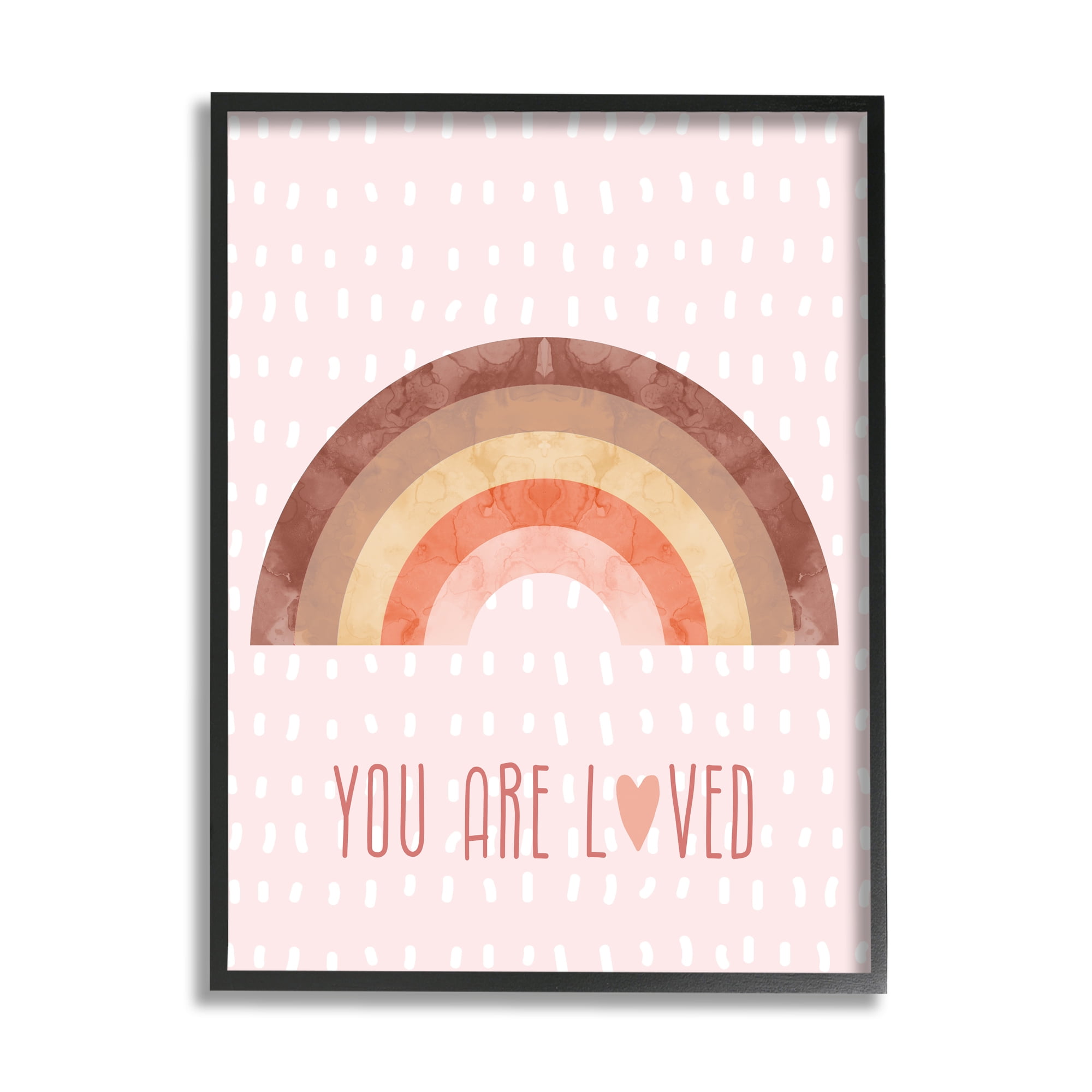 Stupell Industries You Are Loved Patterned Landscape Painting Black Framed Art Print Wall Art, 24 x 30