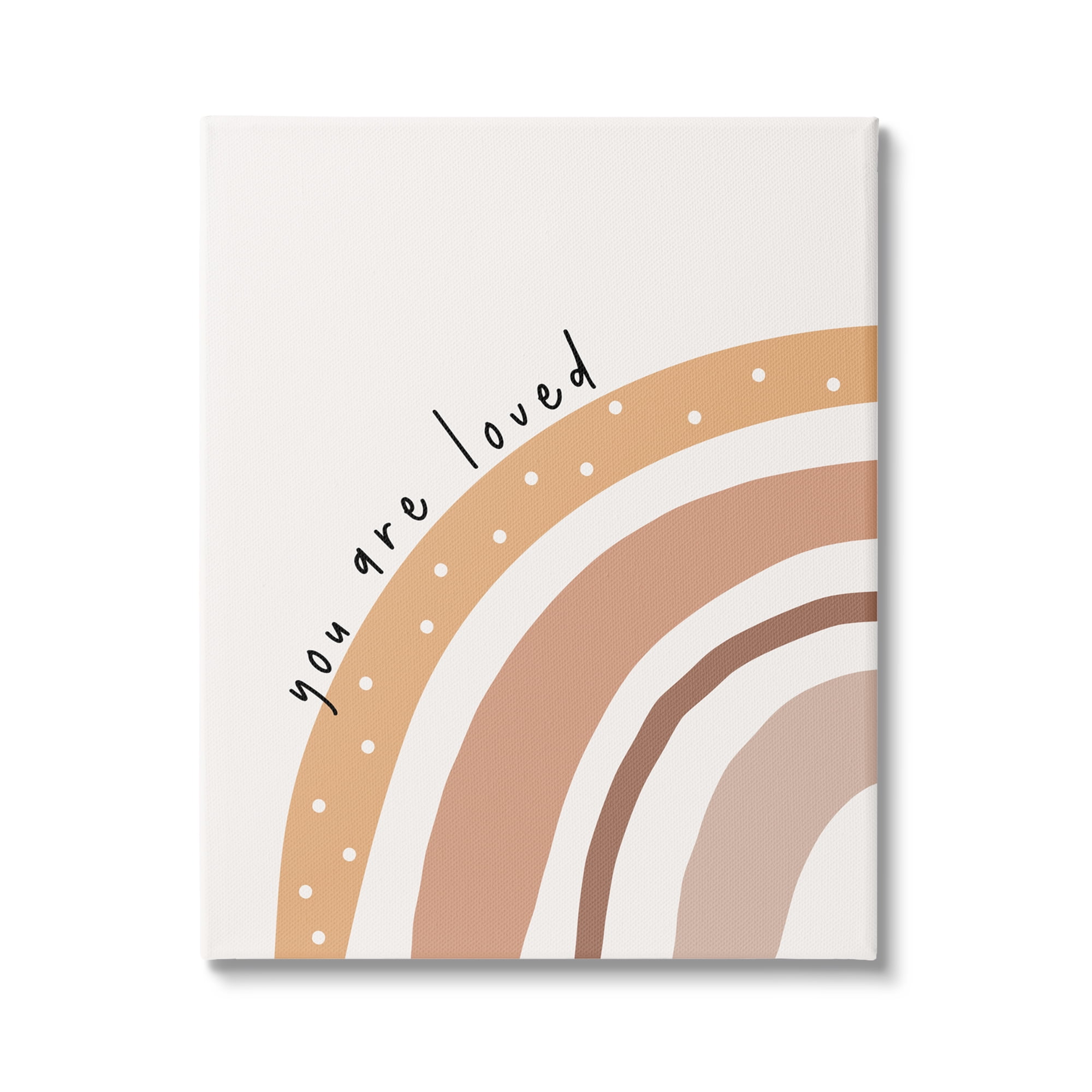 Stupell Industries You Are Loved Rainbow Inspirational Painting Gallery Wrapped Canvas Print Wall Art, 16 x 20
