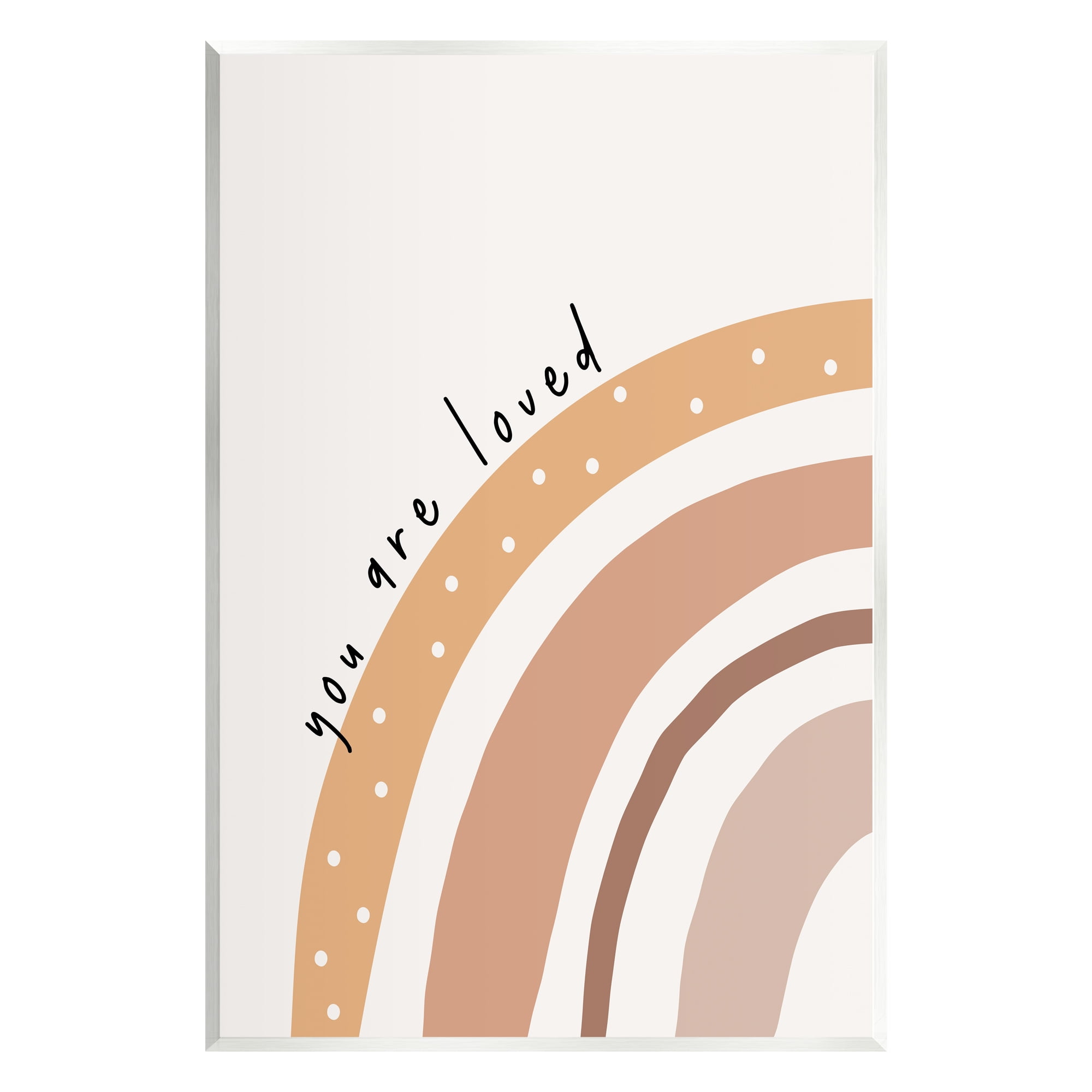 Stupell Industries You Are Loved Rainbow Inspirational Painting Unframed Art Print Wall Art, 13 x 19