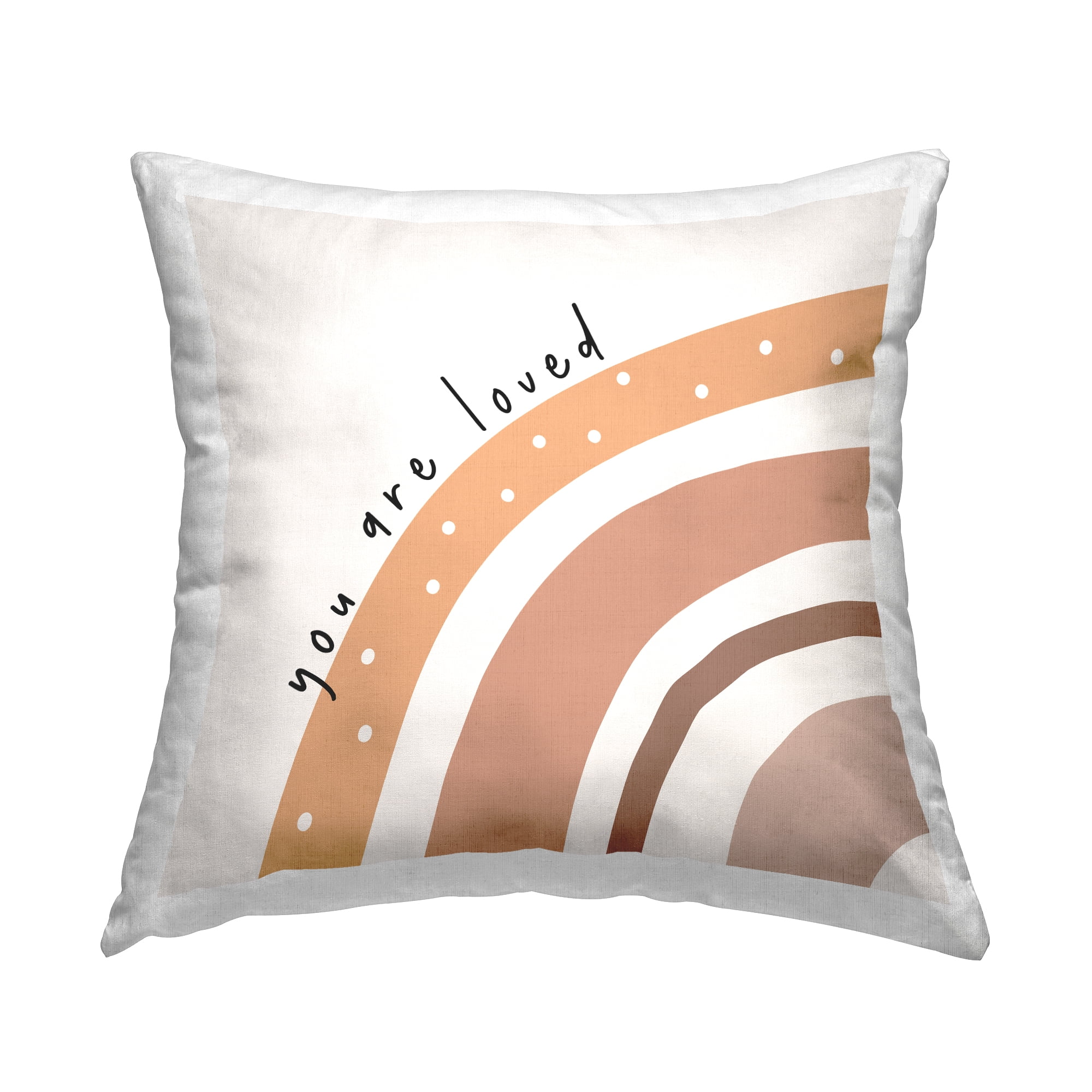 Stupell Industries You Are Loved Rainbow Square Decorative Printed Throw Pillow, 18 x 18