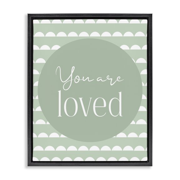 Stupell Industries You Are Loved Sentiment Black Framed Floater Canvas Wall Art, design by Christine Simpson Art
