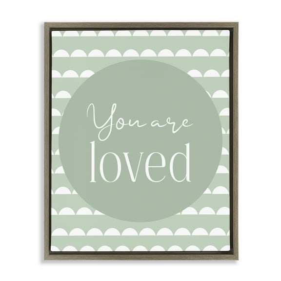 Stupell Industries You Are Loved Sentiment Brown Framed Floater Canvas Wall Art, design by Christine Simpson Art