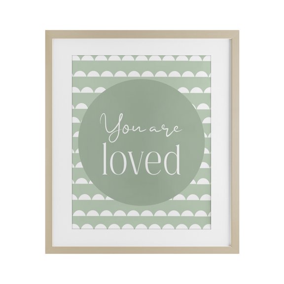 Stupell Industries You Are Loved Sentiment Birch Framed Print Under Glass, design by Christine Simpson Art