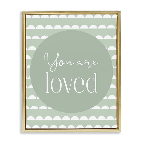 Stupell Industries You Are Loved Sentiment Gold Framed Floater Canvas Wall Art, design by Christine Simpson Art