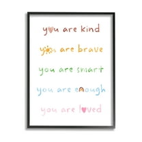 Stupell Industries You Are Loved Uplifting List Graphic Art Black Framed Art Print Wall Art, Design by Lil' Rue