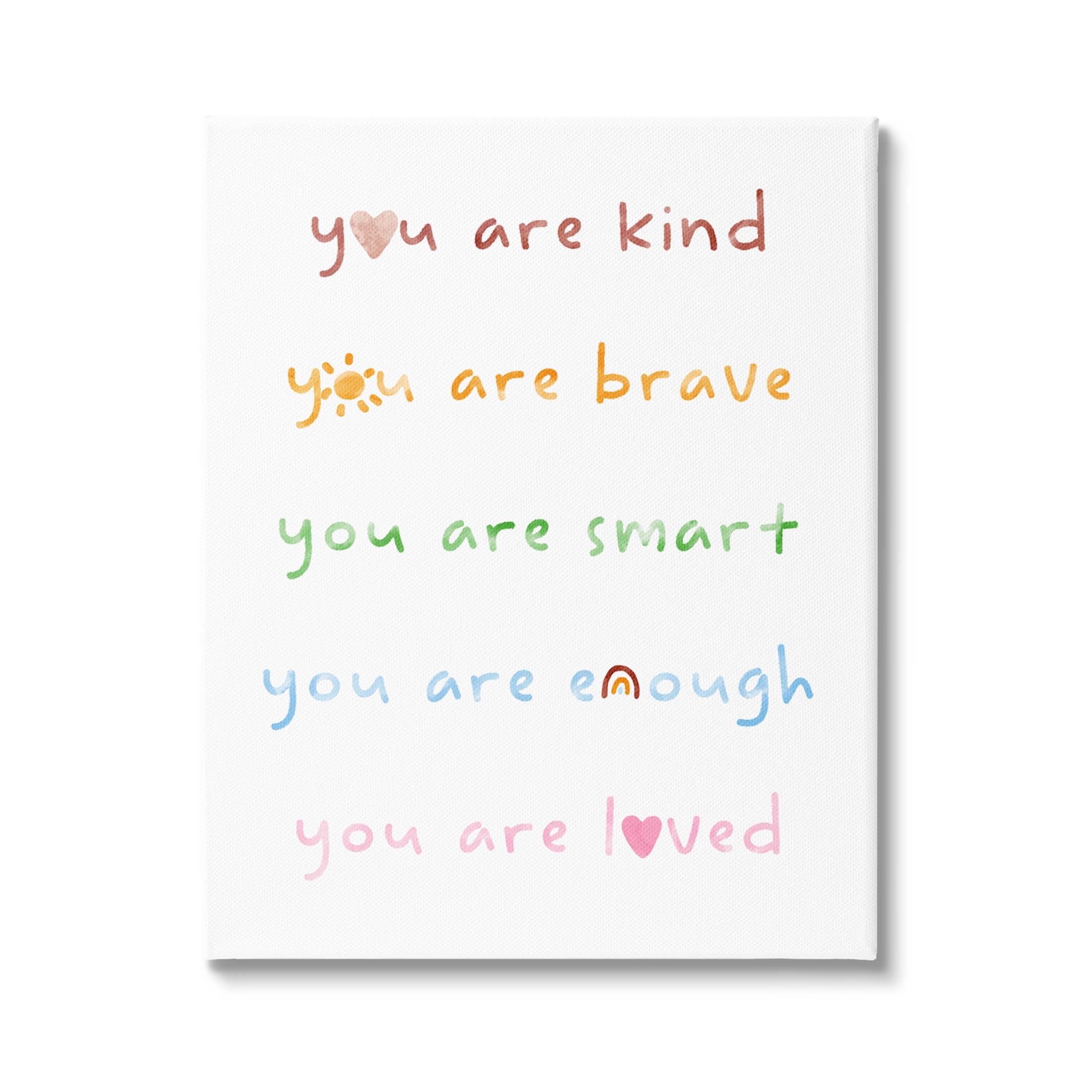 Stupell Industries You Are Loved Uplifting List Graphic Art Gallery Wrapped Canvas Print Wall Art, Design by Lil' Rue