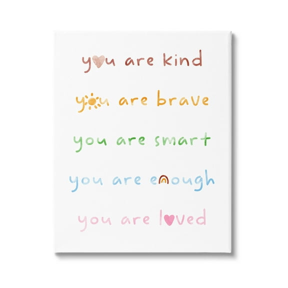 Stupell Industries You Are Loved Uplifting List Graphic Art Gallery Wrapped Canvas Print Wall Art, Design by Lil' Rue