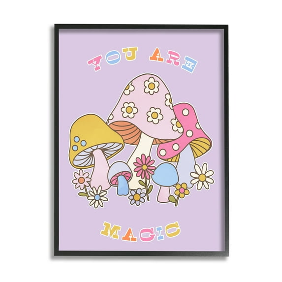 Stupell Industries You Are Magic Botanicals Botanical & Floral Painting Black Framed Art Print Wall Art, 24 x 30