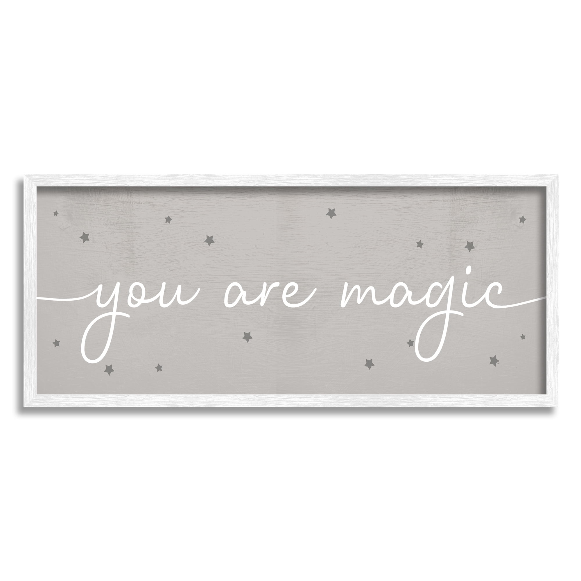 Stupell Industries You Are Magic Playful Typography Stars Grey White, 10 x 24, Designed by Daphne Polselli
