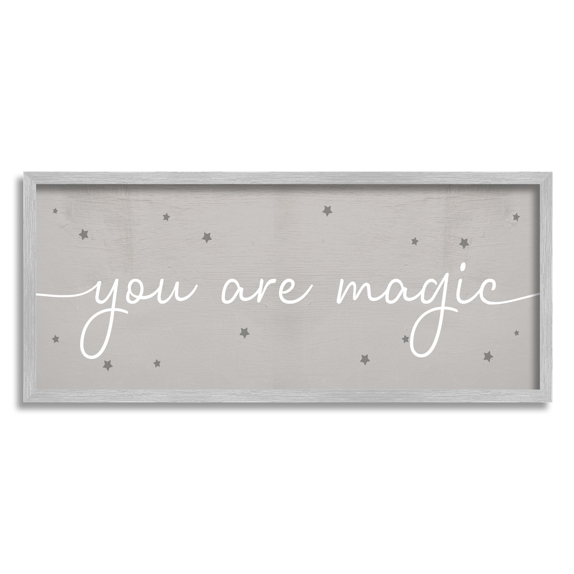 Stupell Industries You Are Magic Playful Typography Stars Grey White, 13 x 30, Designed by Daphne Polselli