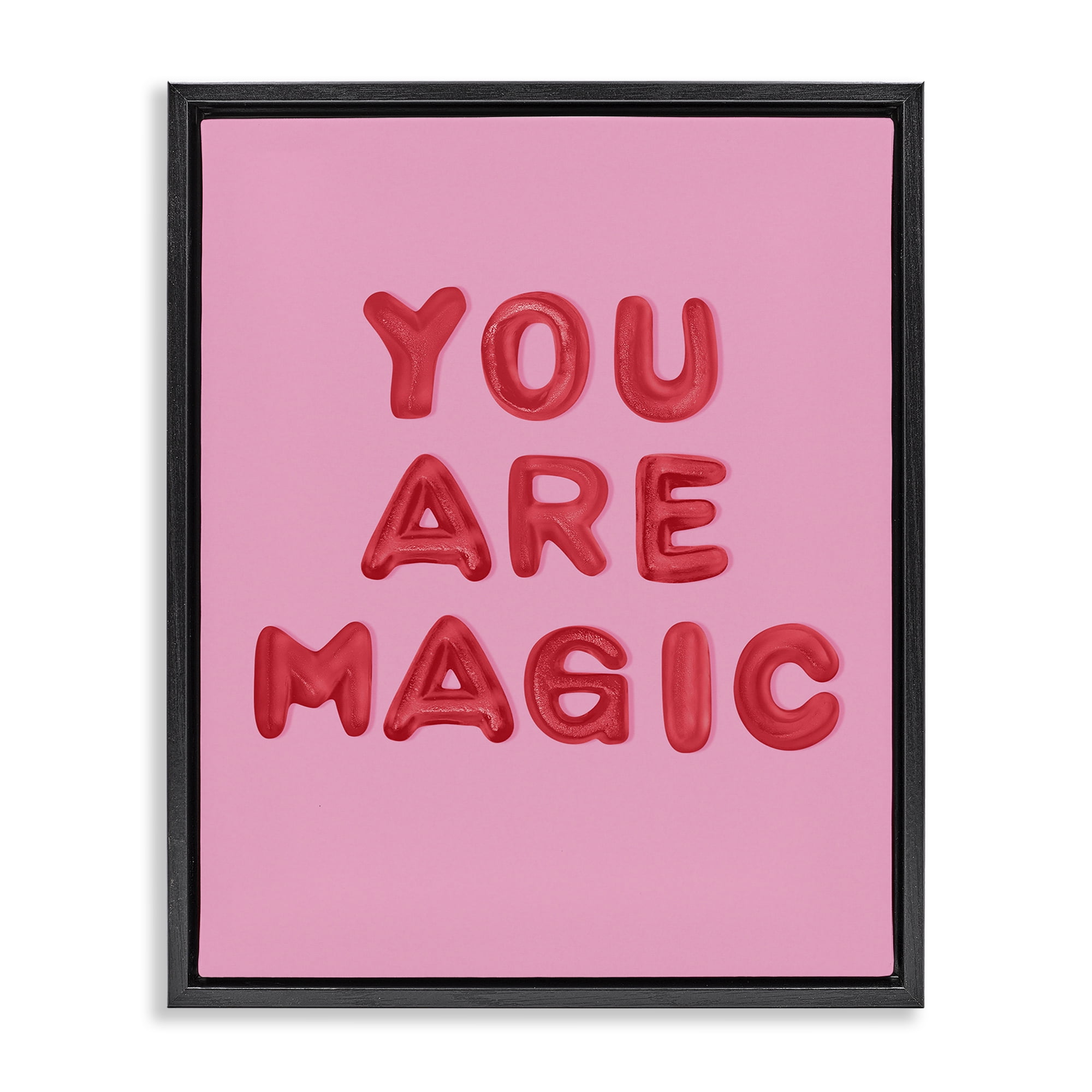 Stupell Industries You Are Magic Red & Pink Black Framed Floater Canvas Wall Art, design by LISH Creative