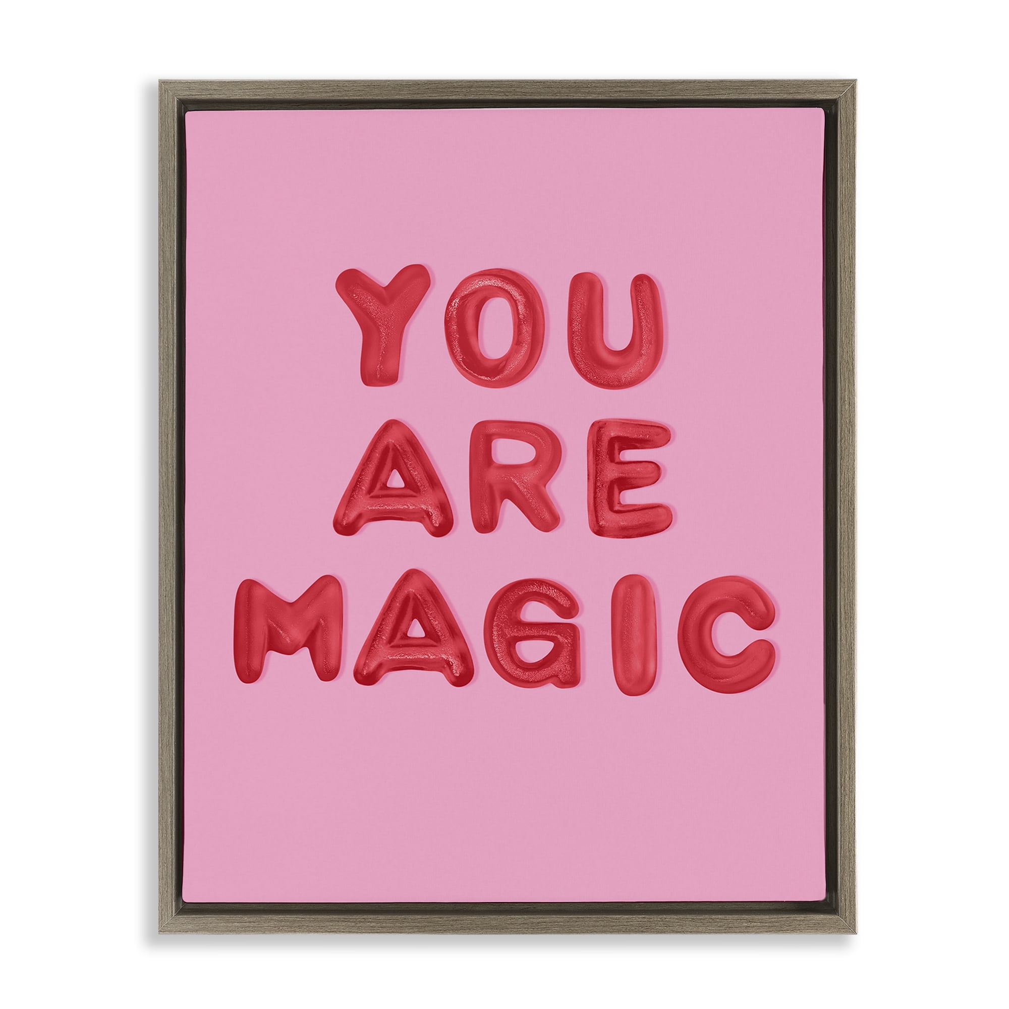 Stupell Industries You Are Magic Red & Pink Brown Framed Floater Canvas Wall Art, design by LISH Creative