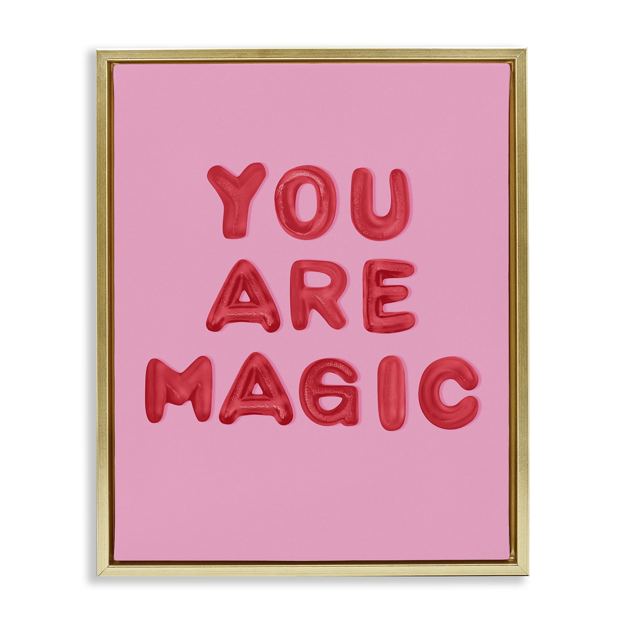 Stupell Industries You Are Magic Red & Pink Gold Framed Floater Canvas Wall Art, design by LISH Creative