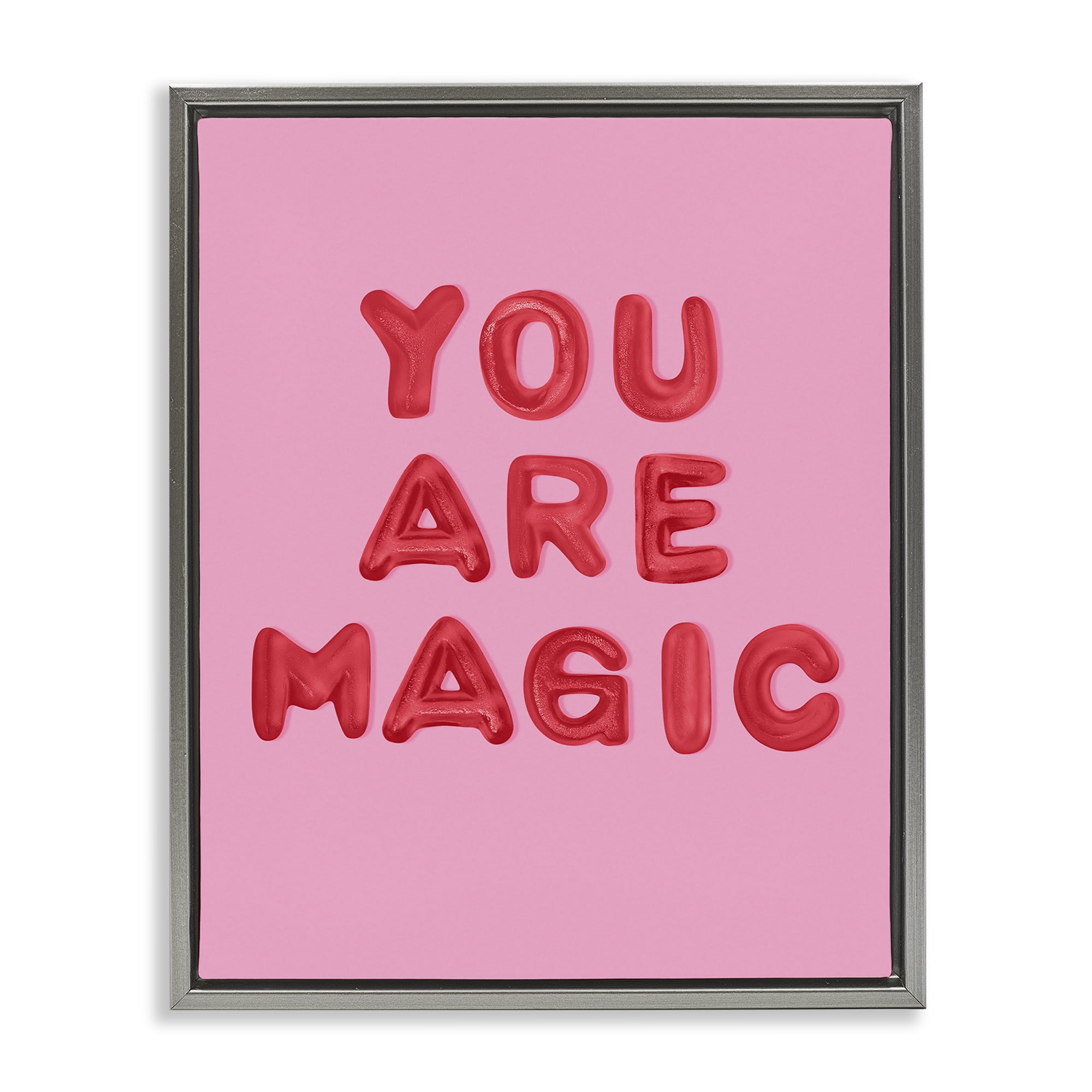Stupell Industries You Are Magic Red & Pink Gray Framed Floater Canvas Wall Art, design by LISH Creative