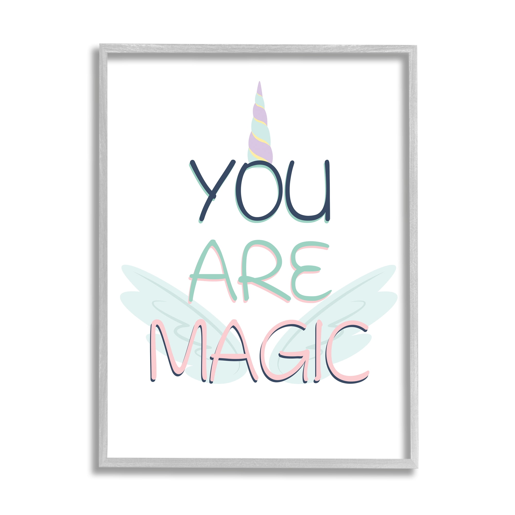 Stupell Industries You Are Magic Sentiment Unicorn Horn and Wings, 16 x 20, Design by Kim Allen