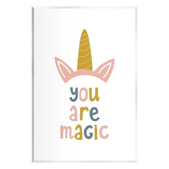 Stupell Industries You Are Magic Unicorn Horn Fairy Tales & Fantasy Painting Unframed Art Print Wall Art, 13 x 19