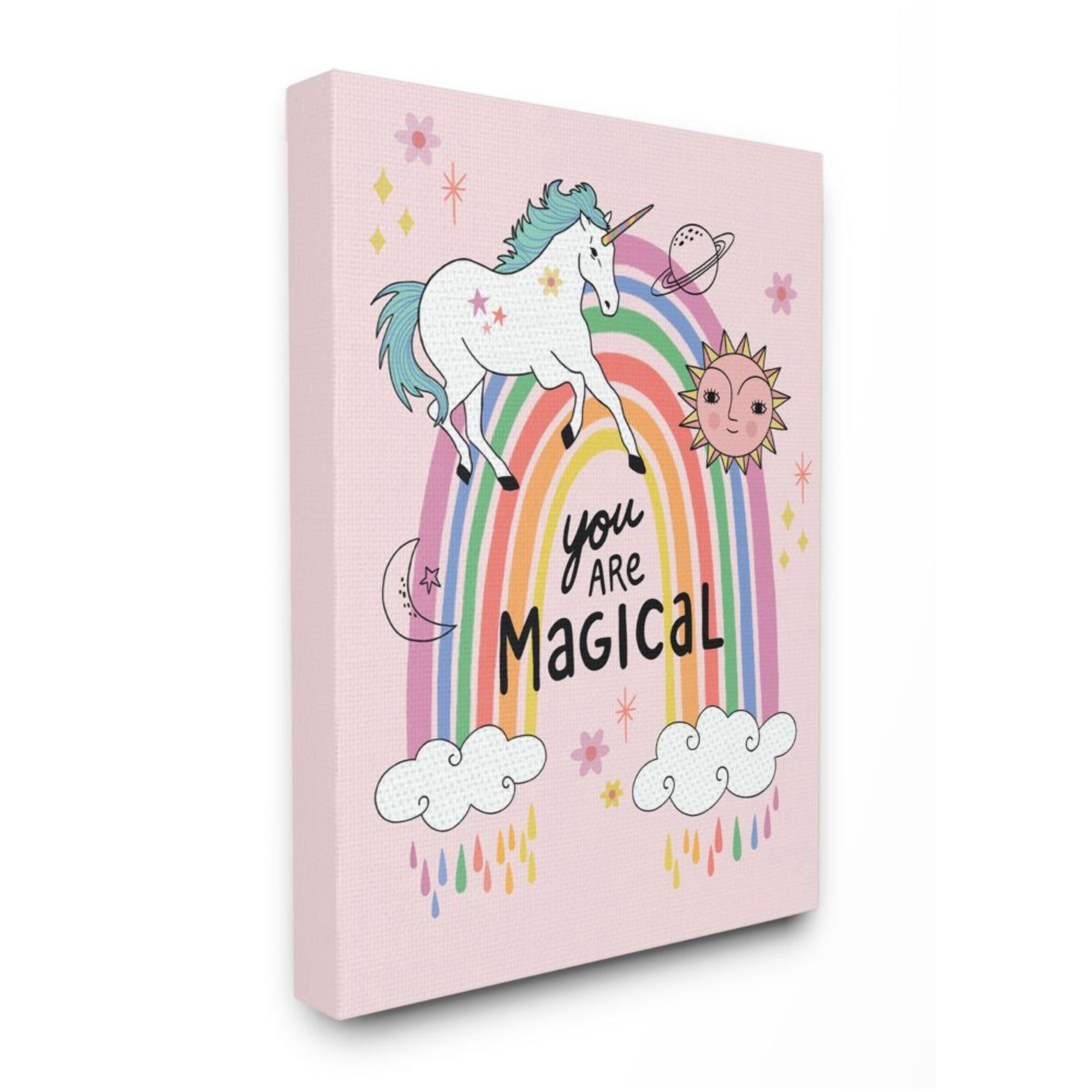 Stupell Industries You Are Magical Phrase Fantasy Unicorn Rainbow Design by Nina Seven, 36" x 48"