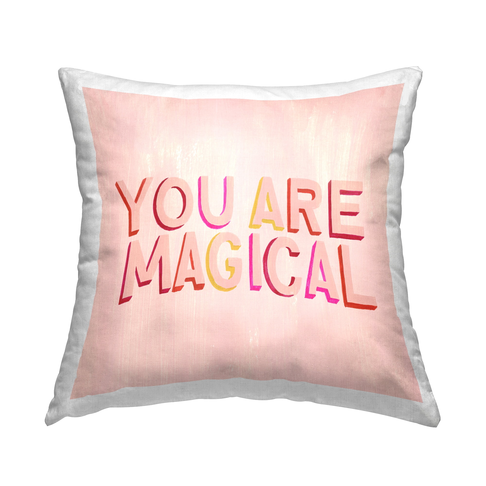 Stupell Industries You Are Magical Pink Phrase Square Decorative Printed Throw Pillow, 18 x 18,