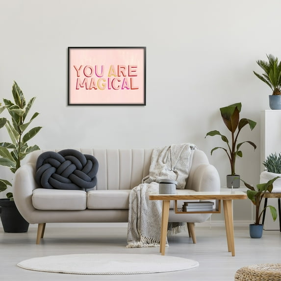 Stupell Industries You Are Magical Pink Self Esteem Inspirational Painting Black Framed Art Print Wall Art